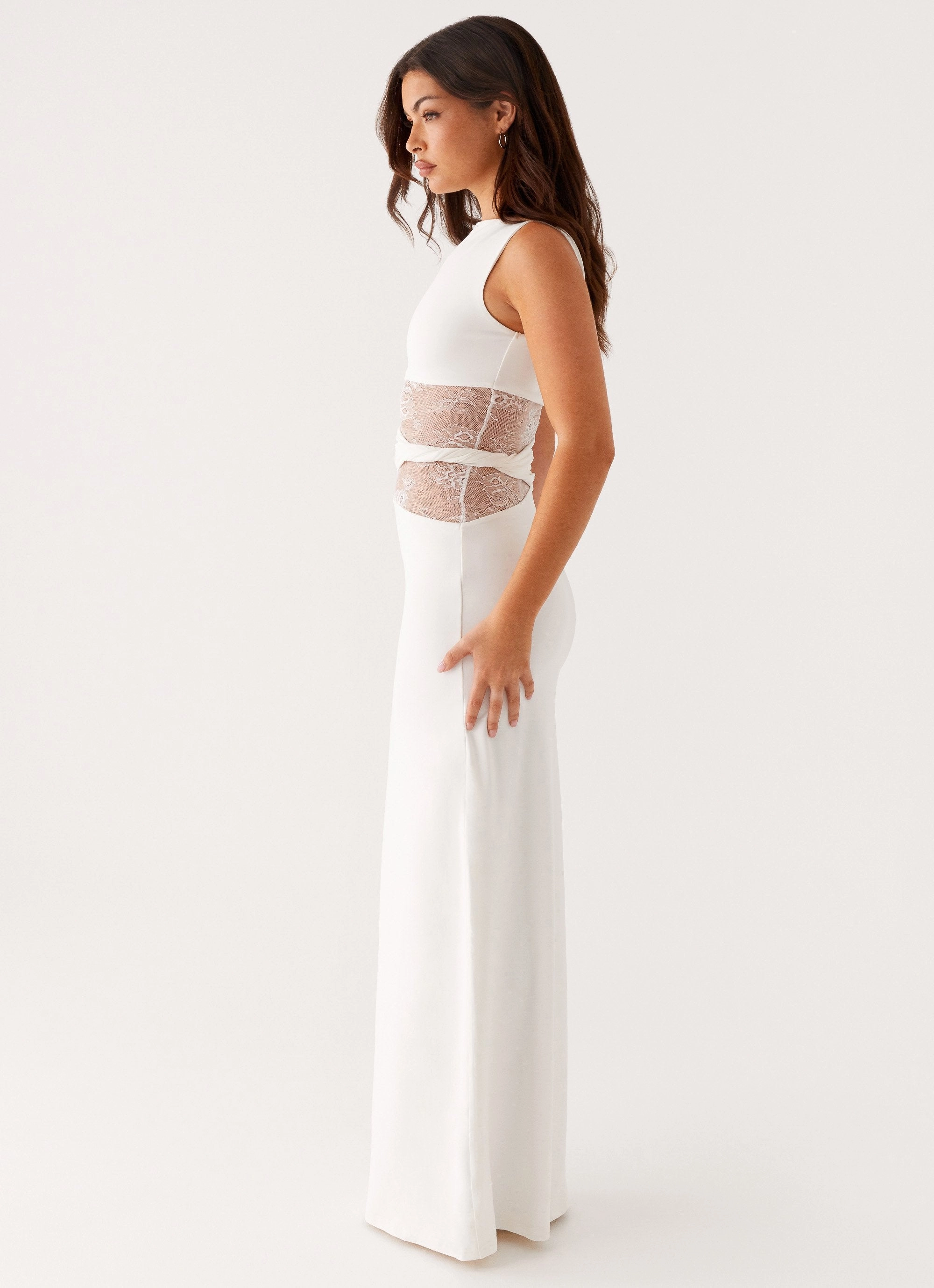 Breathable-Lining Fall Comfort Karma Maxi Dress - White