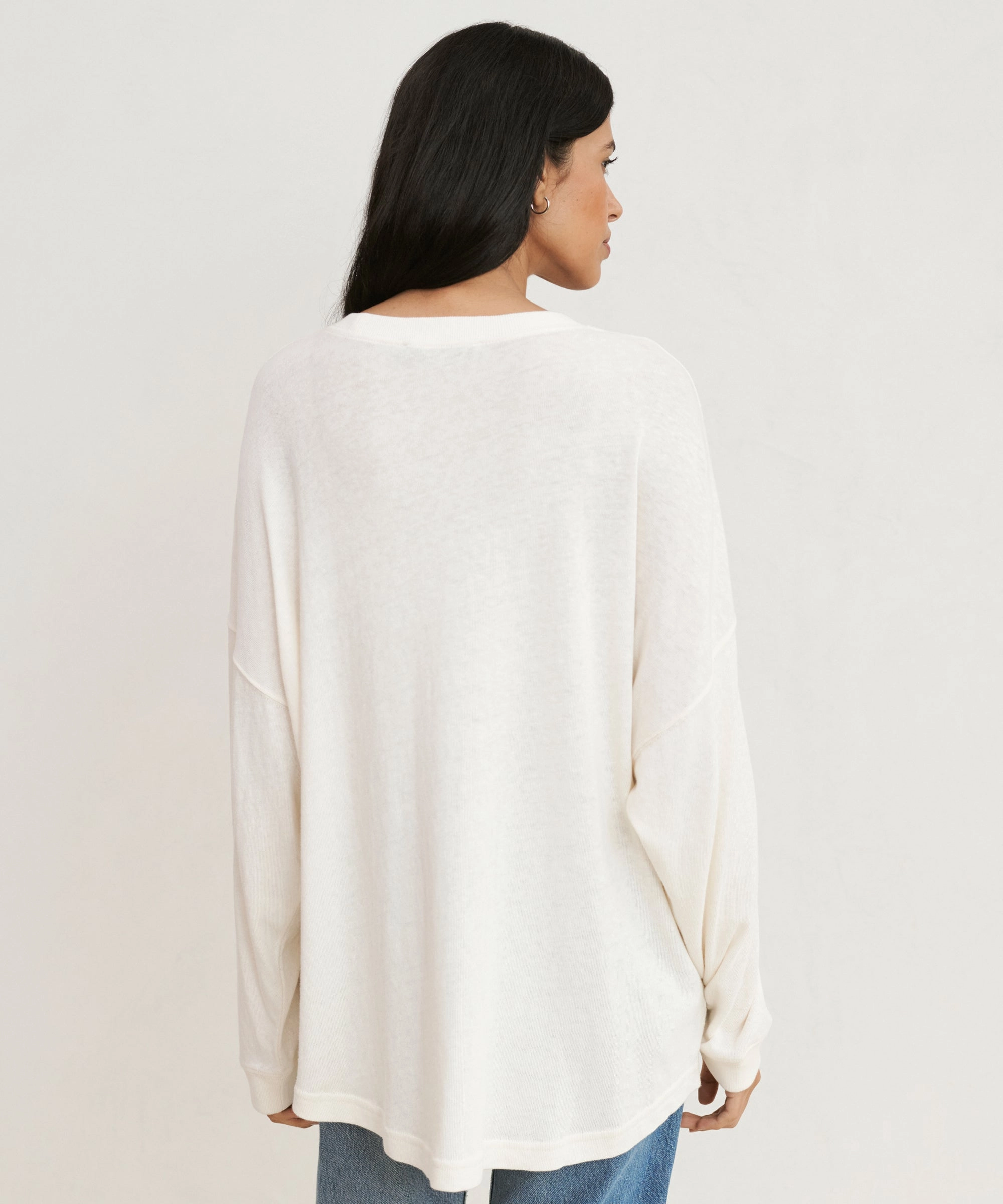 Basic Tee LatticeKnit Boyfriend Long-Sleeve Tee