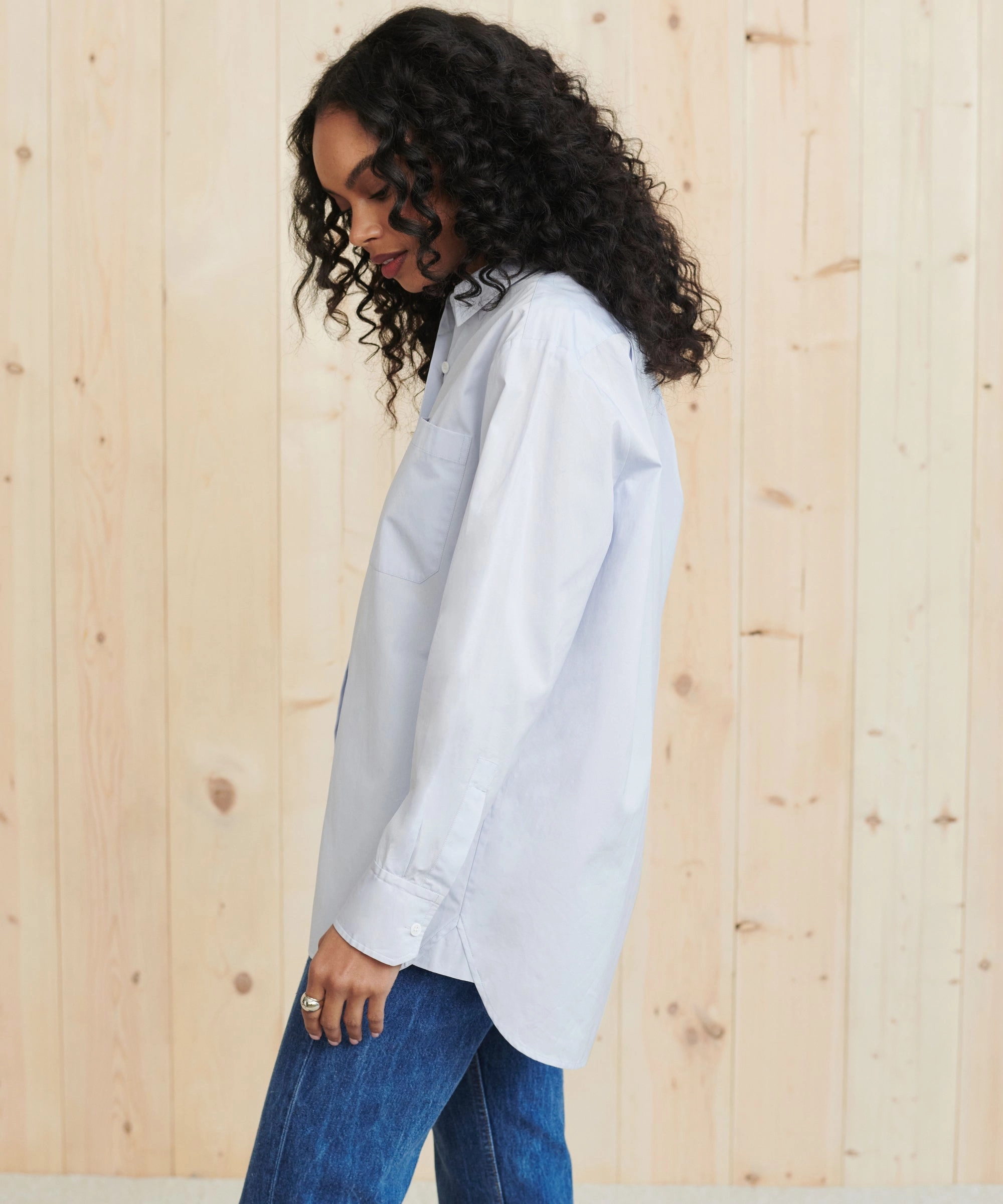 Boyfriend Shirt Metallic Fiber Blend