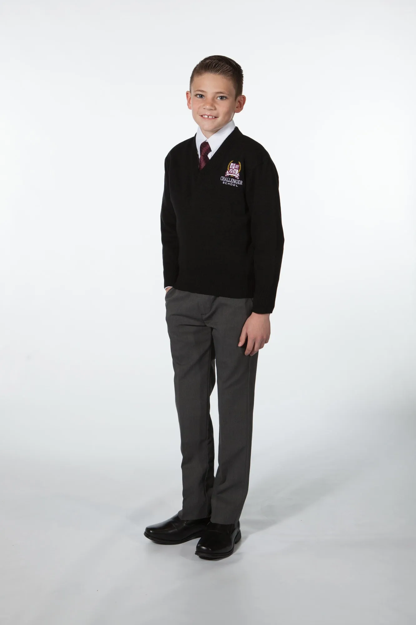 Boys Charcoal Heather Pants - Slim