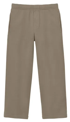 Boys Lightweight Soft Cotton  Fleece Straight Leg Pocket Pant | Dark Khaki