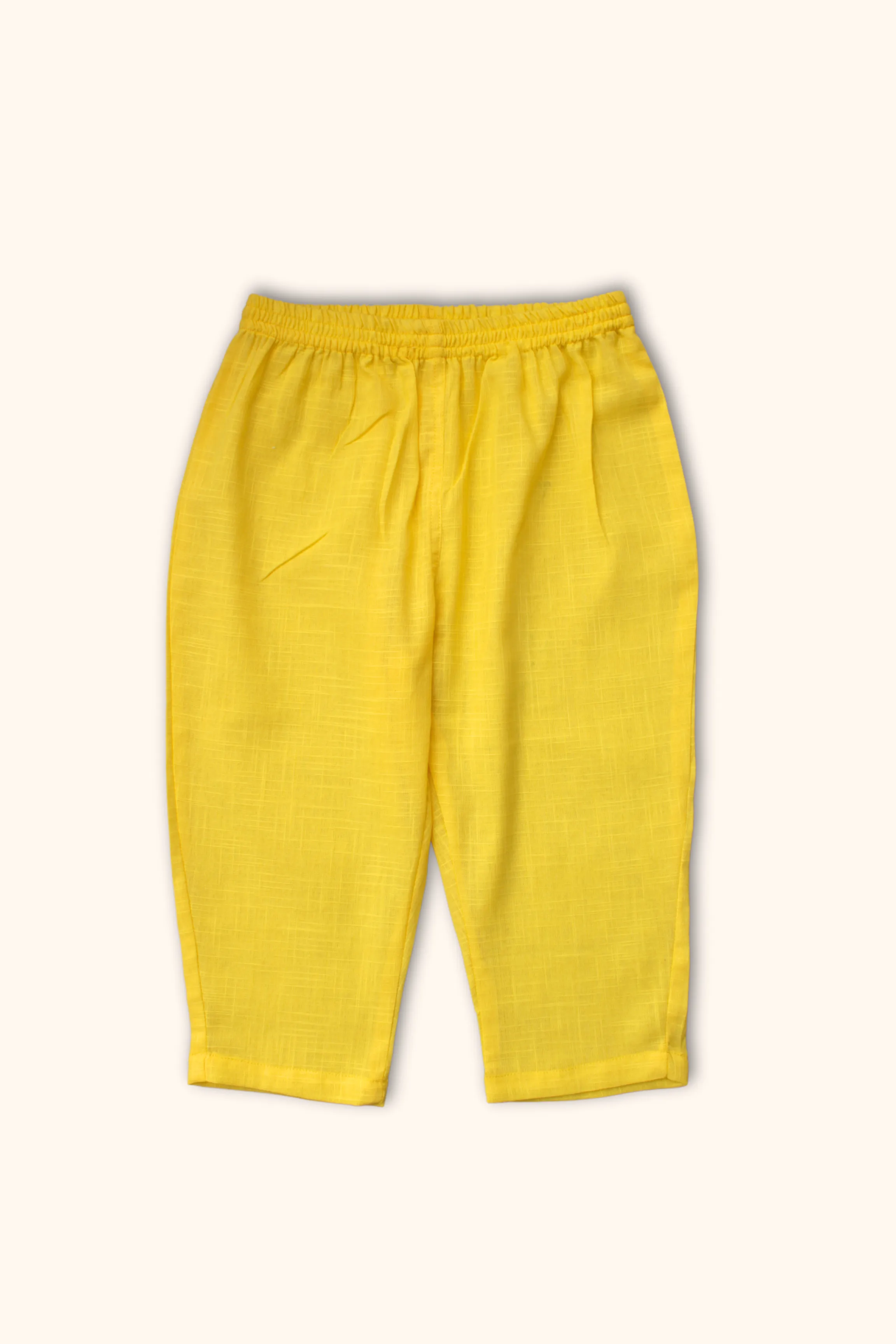 Boys Pathan Kurta Pant & Jacket 3 piece ethnic clothing set - Yellow