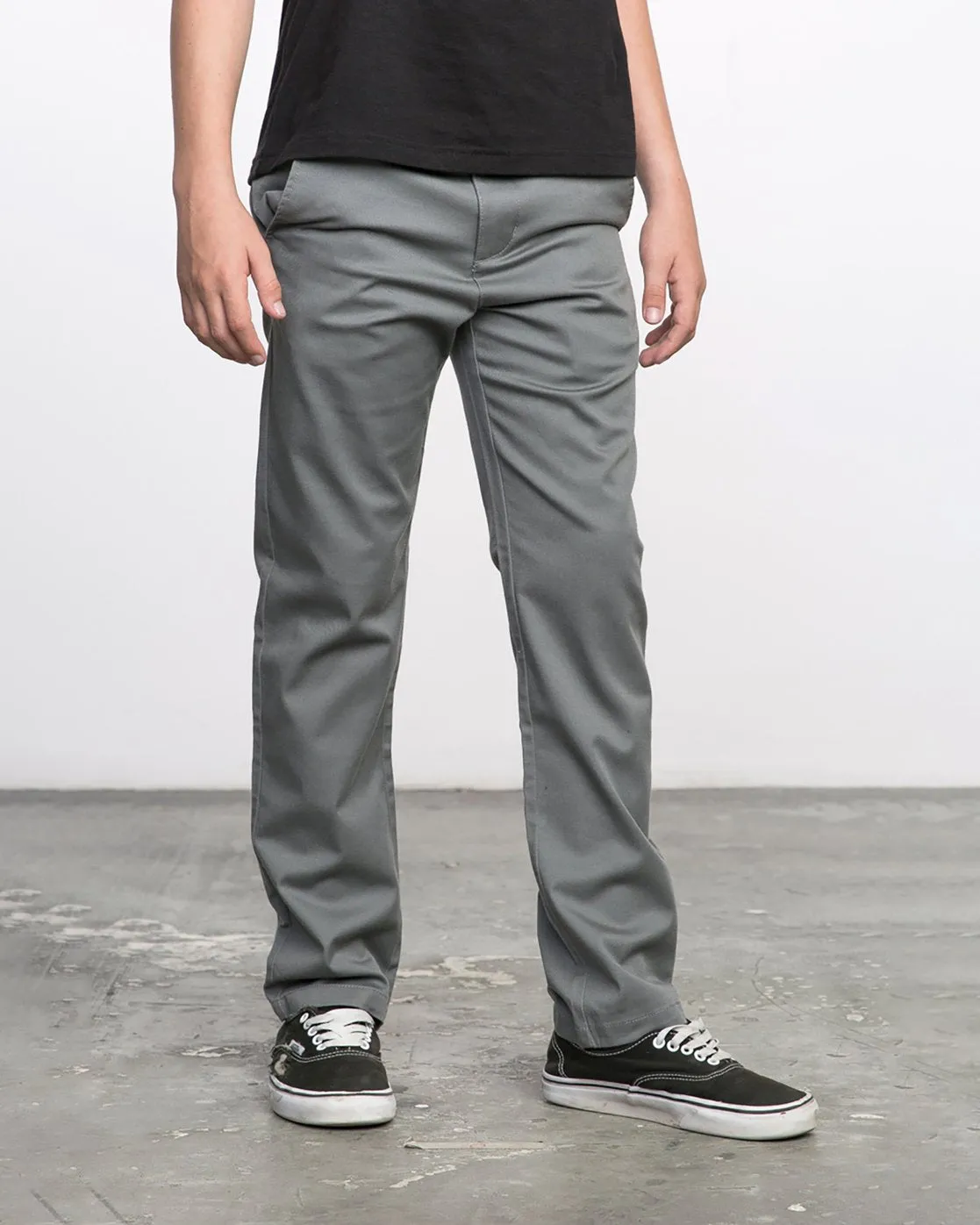 Boys Weekday Stretch Straight Fit Pant - Smoke