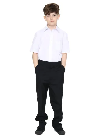 Boys White Short Sleeve Regular Fit Shirt School Uniform Polycotton Shirt Sizes 3 to 18