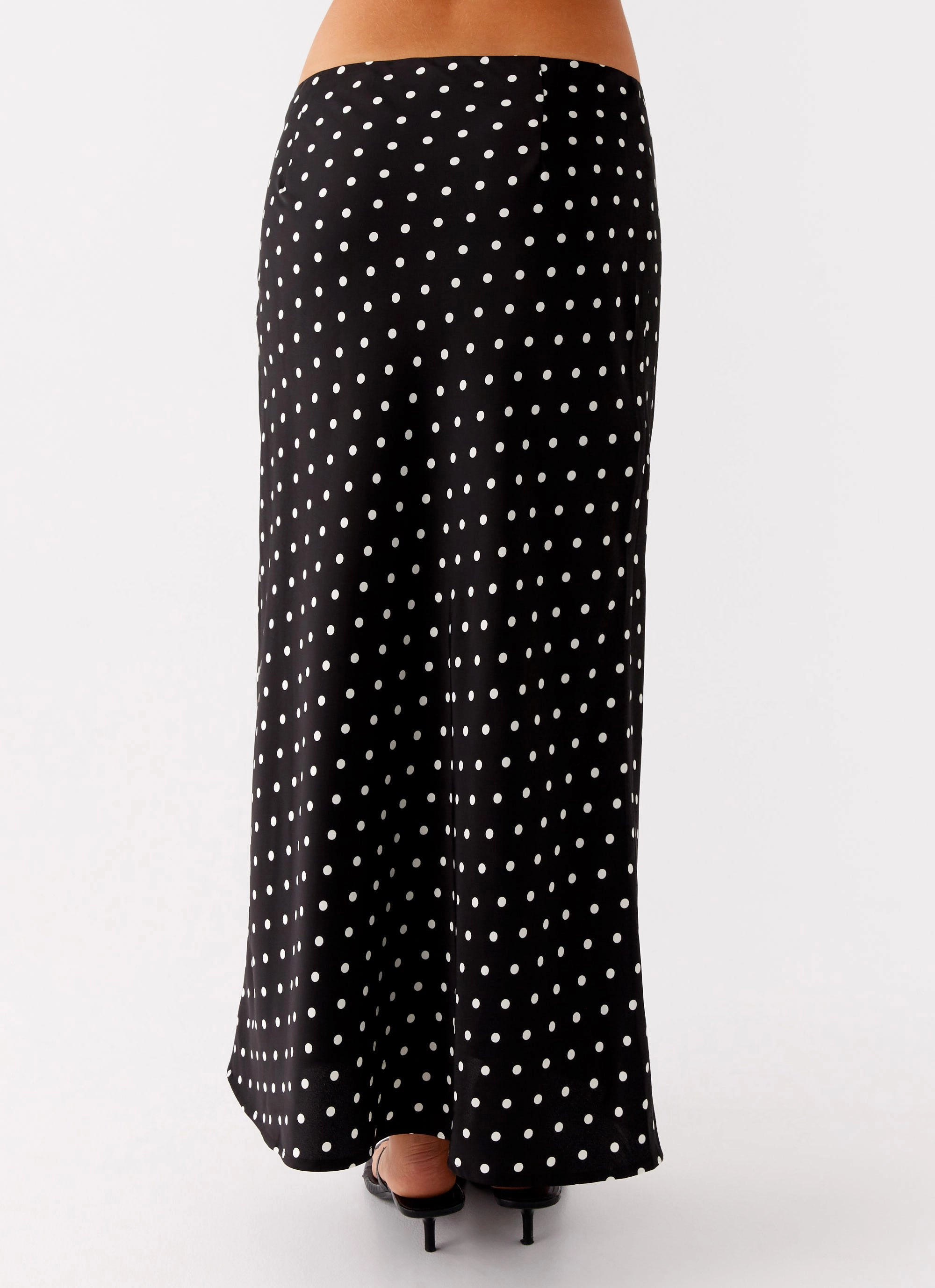 Breanne Midi Skirt - Black Polka Dot Quick Wash stain resistant coating
