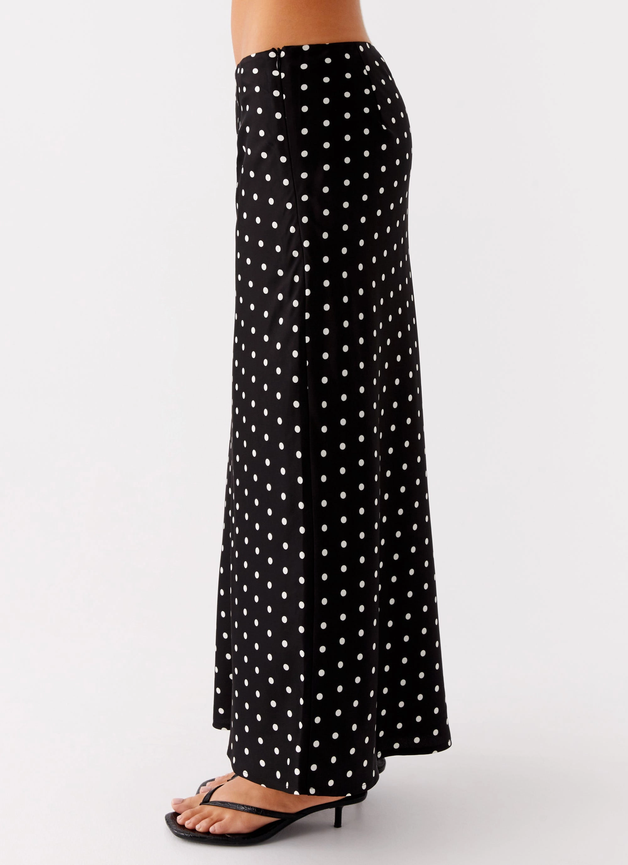 Breanne Midi Skirt - Black Polka Dot Slim Fit Wear