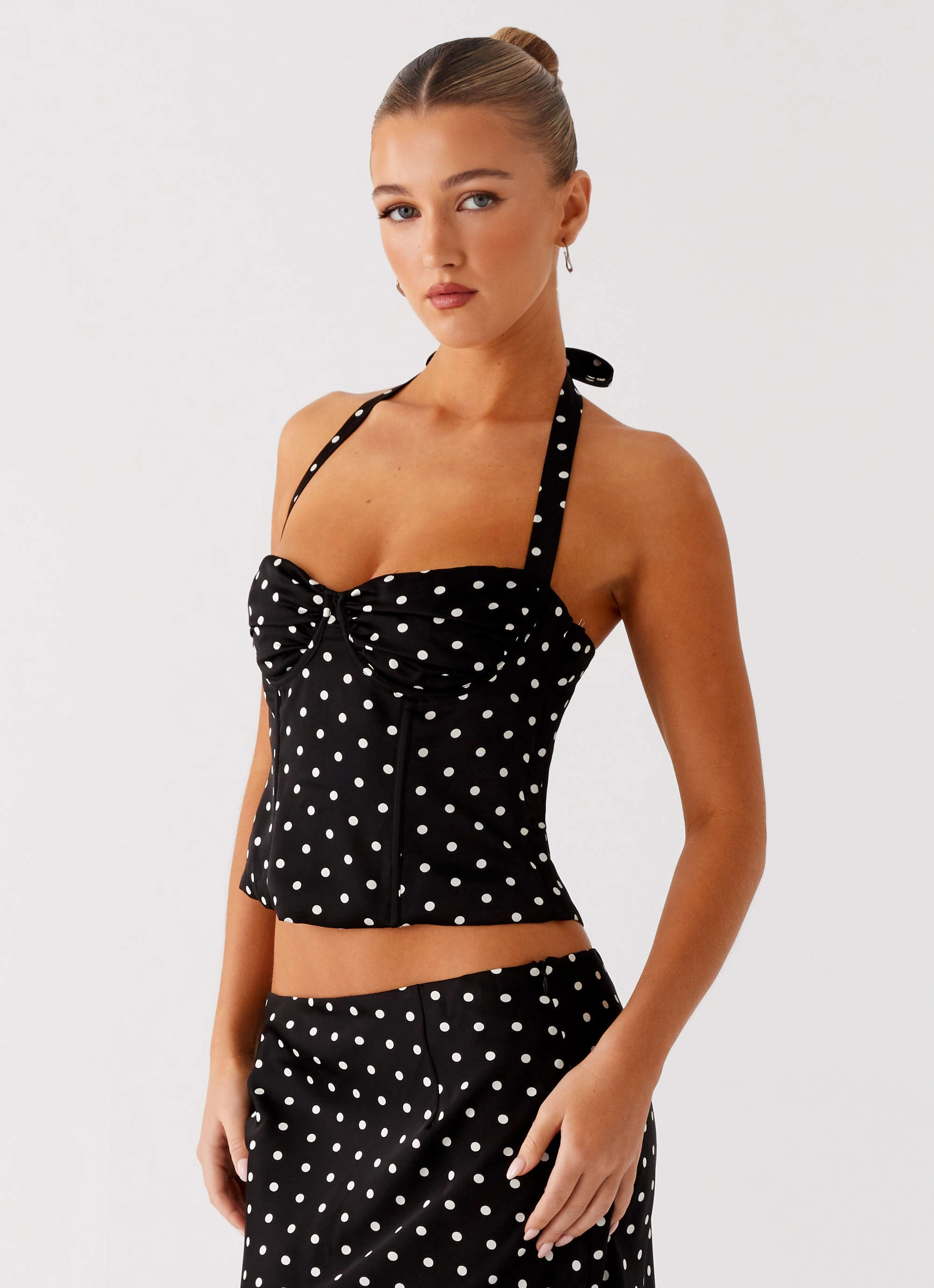 Cool and Breezy Breanne Top - Black Polka Dot