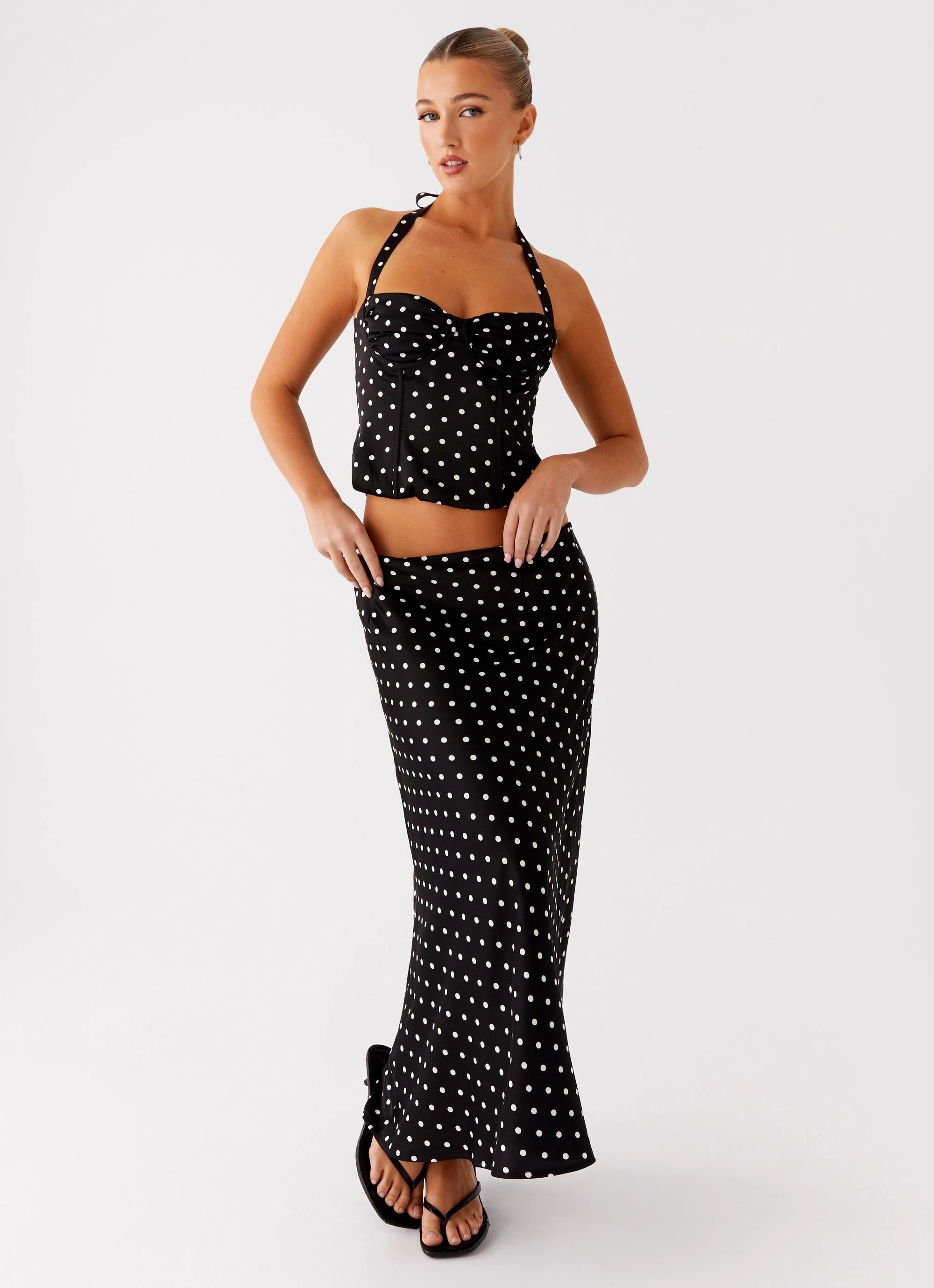 AntiStaticTreatment NonIrritating Breanne Top - Black Polka Dot