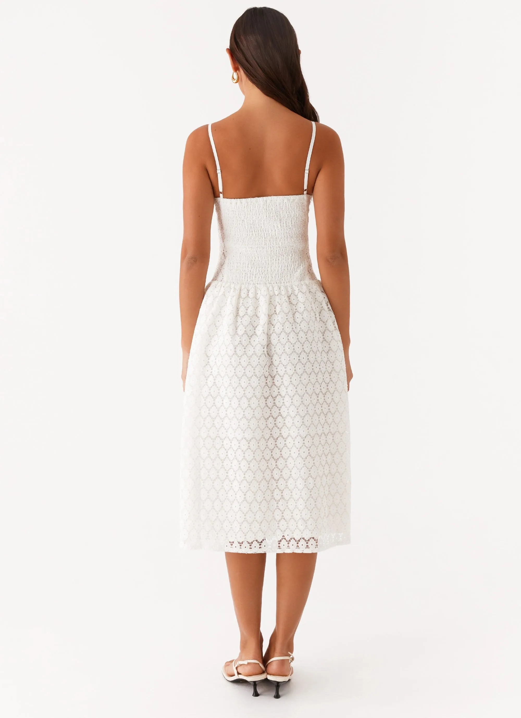 Blooming Corset Midi Dress - White Stylish Choice Feminine Cut