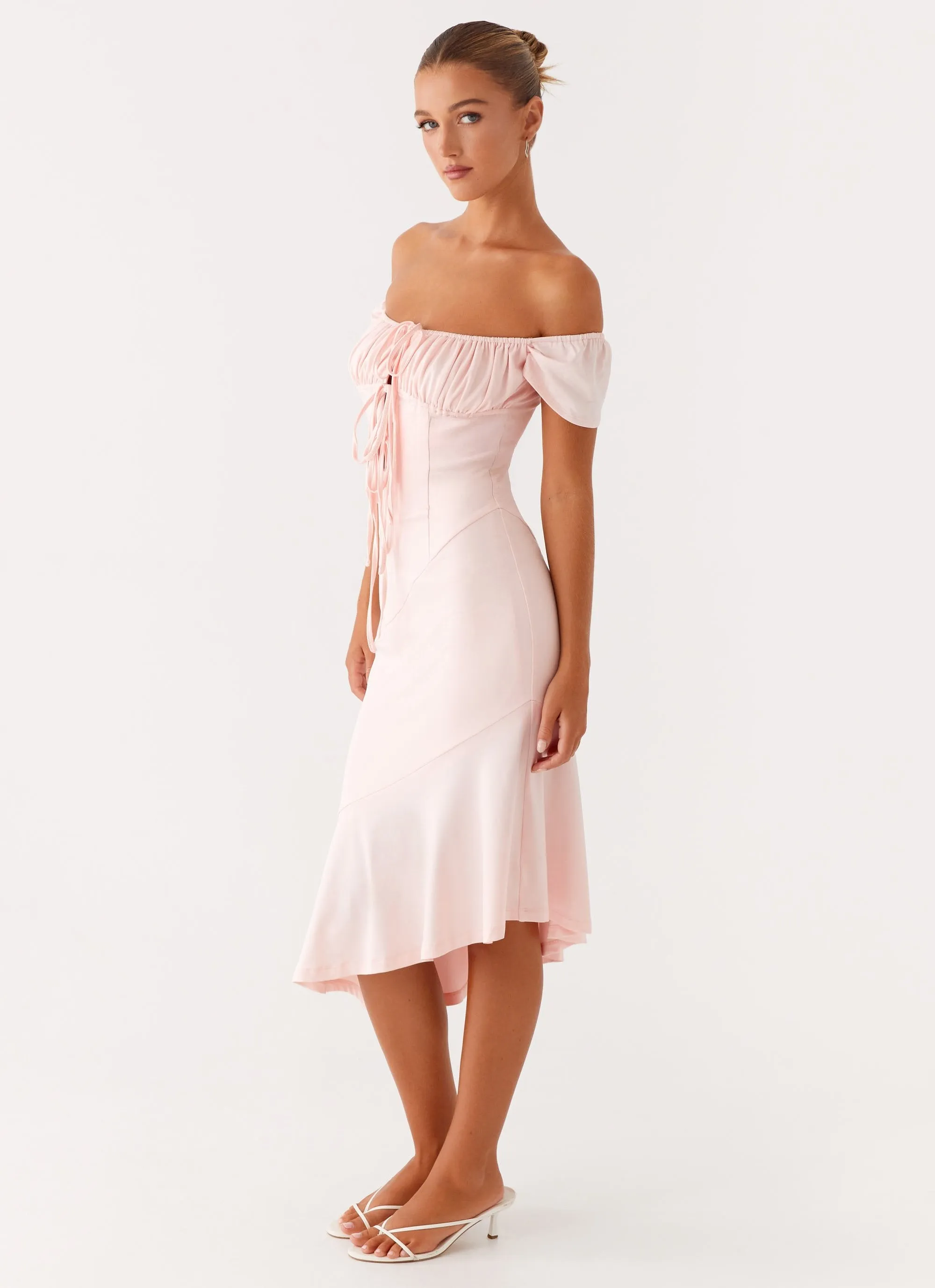 Katherine Midi Dress - Pink Pleat Breeze Soft Fashion