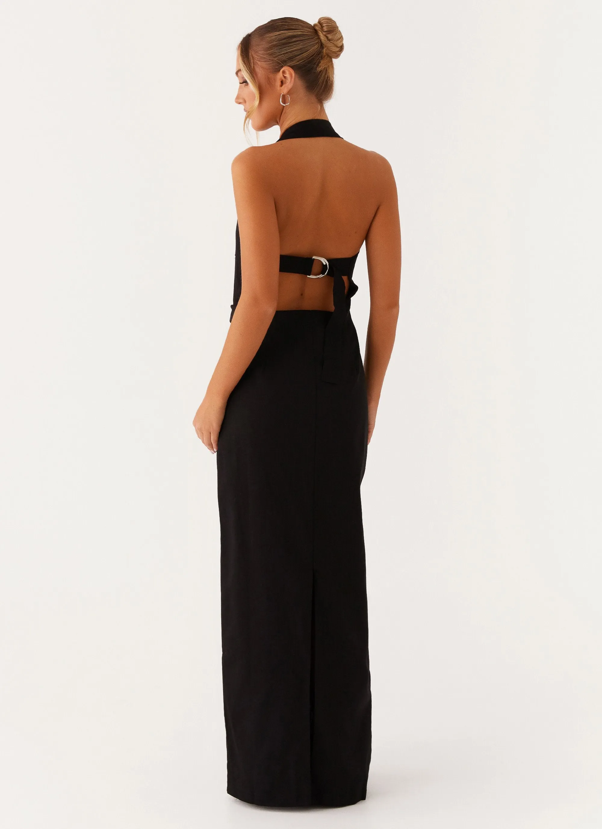 Church Scene Clean Drape Rumour Has it Maxi Dress - Black