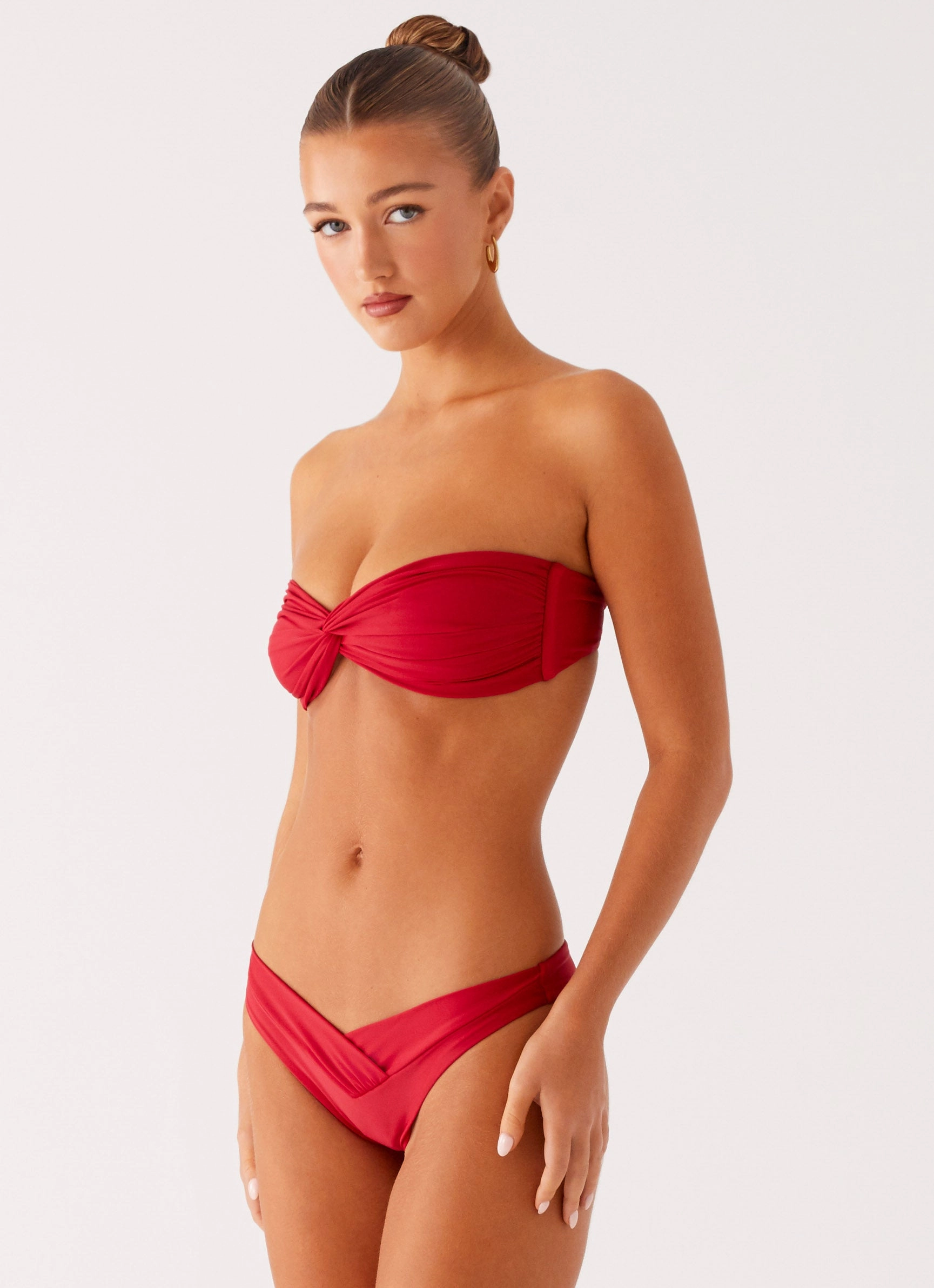 theme park Anti-bacterial Delta Bandeau Bikini Top - Deep Red