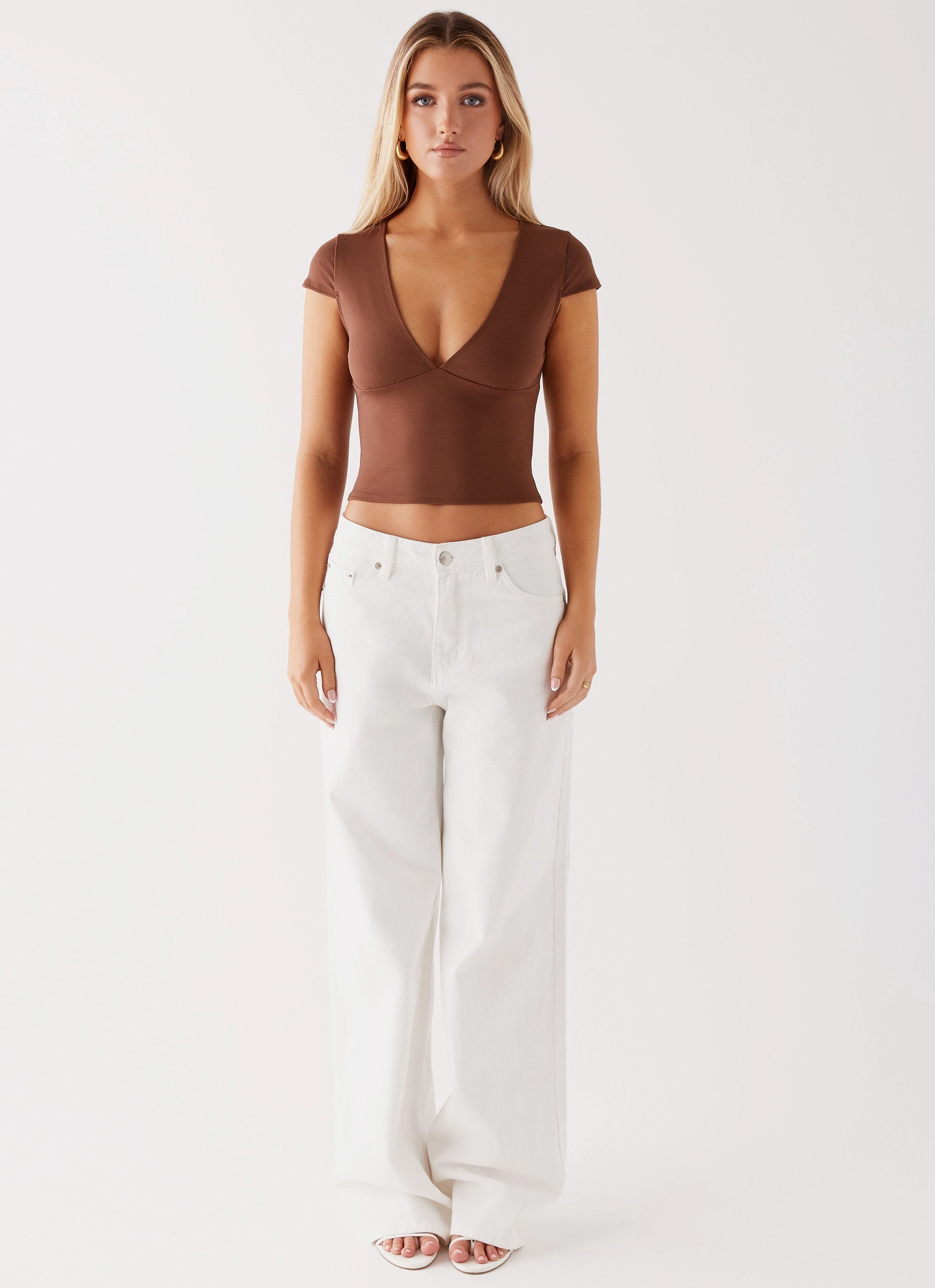 SolarReflectiveFinish FourWay Stretch Raffaella Top - Chocolate