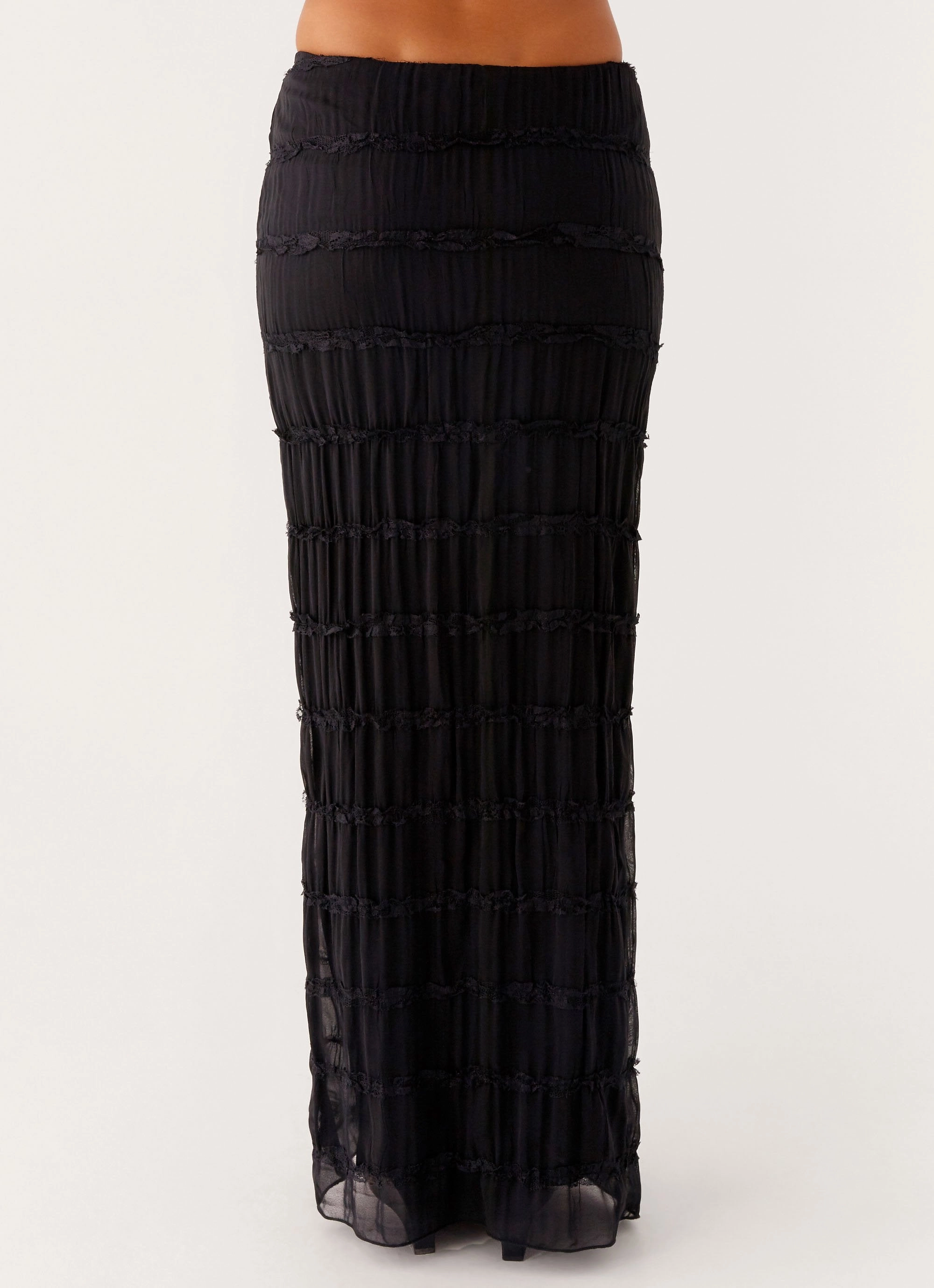Daydreaming Low Rise Maxi Skirt - Black Stretch Movement