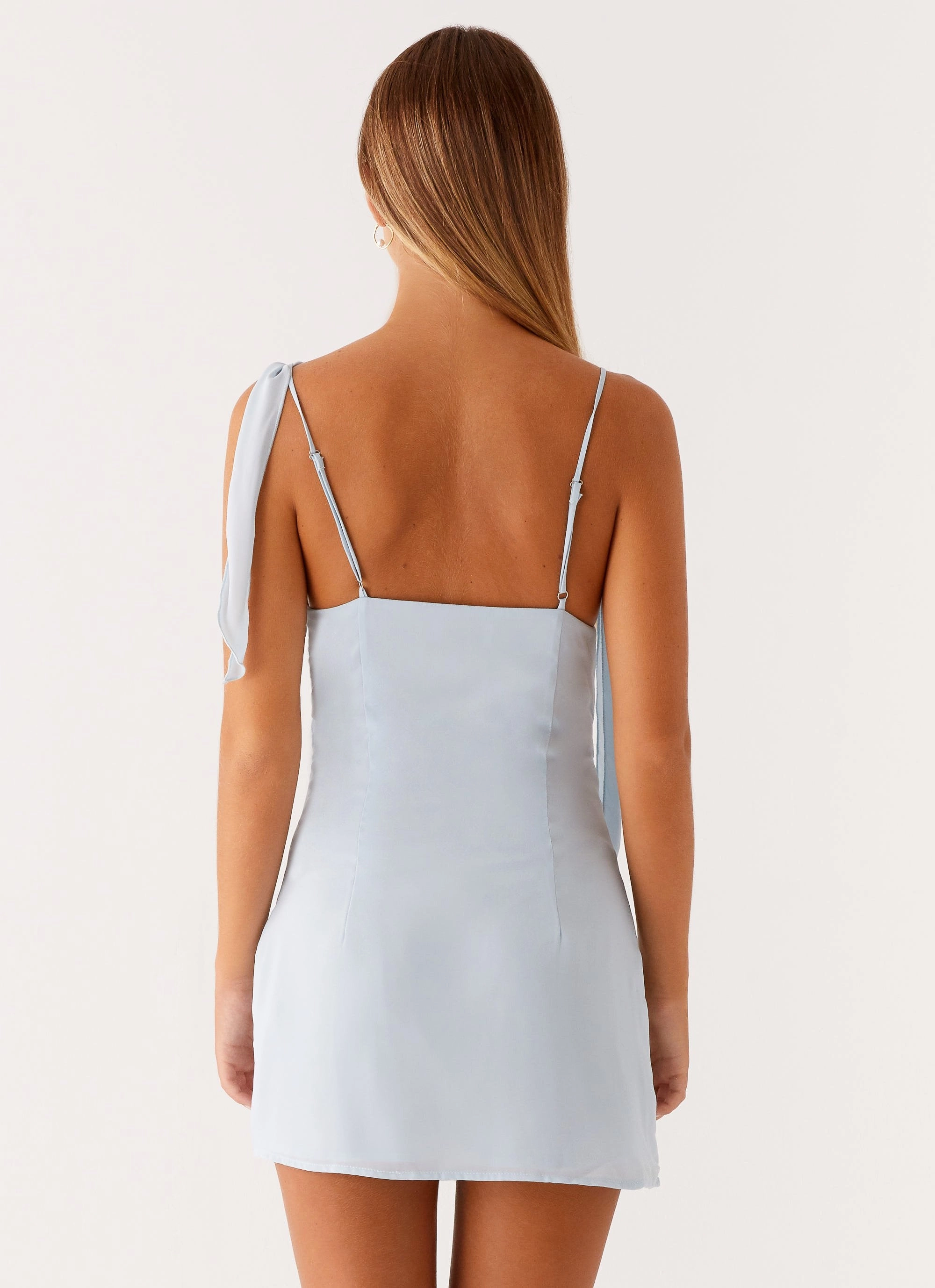 Comfortable shift dress Smooth-Finish Lily Beaded Mini Dress - Pastel Blue