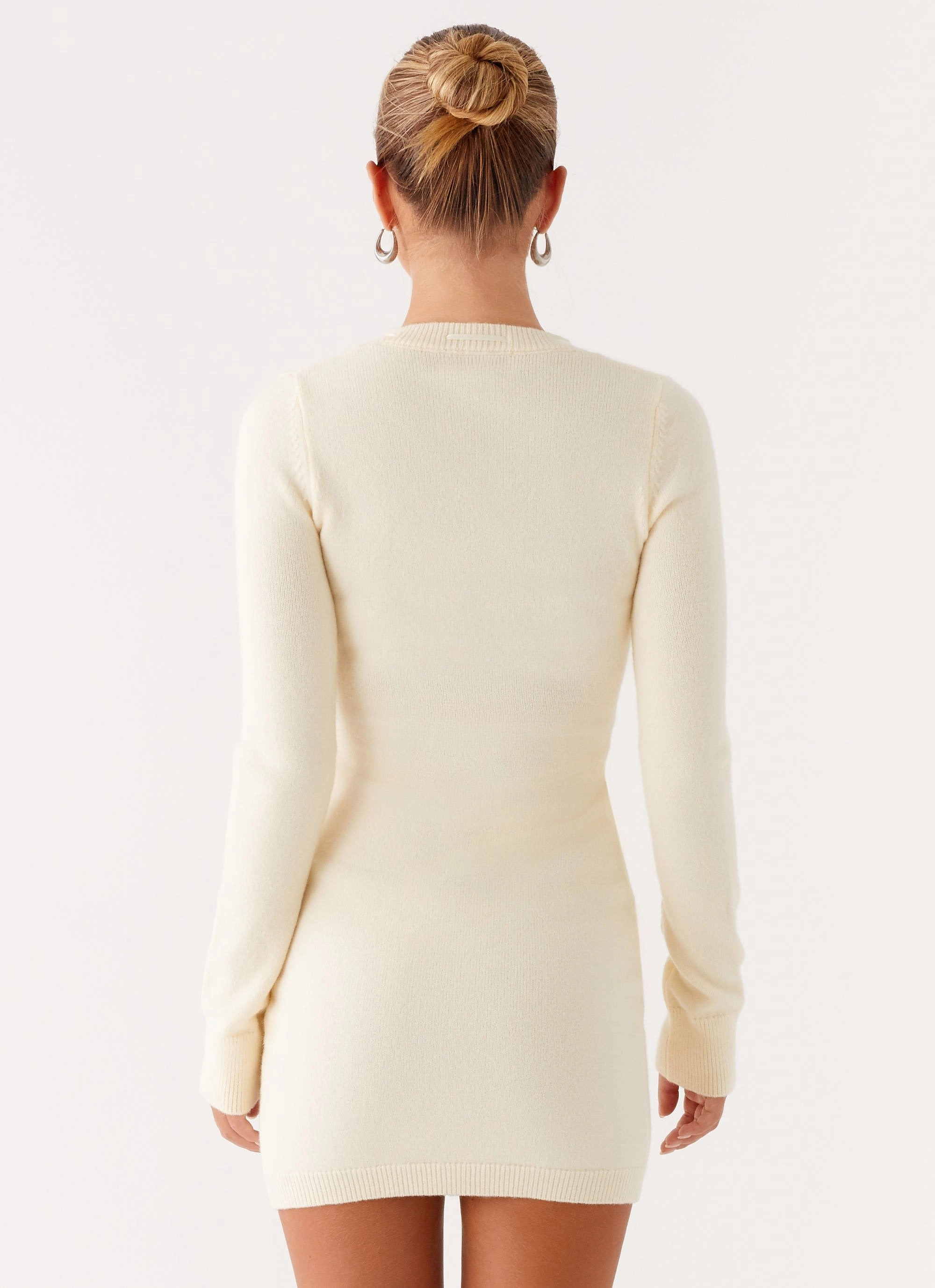 Zaffia Knit Mini Dress - Ivory Soft Feel