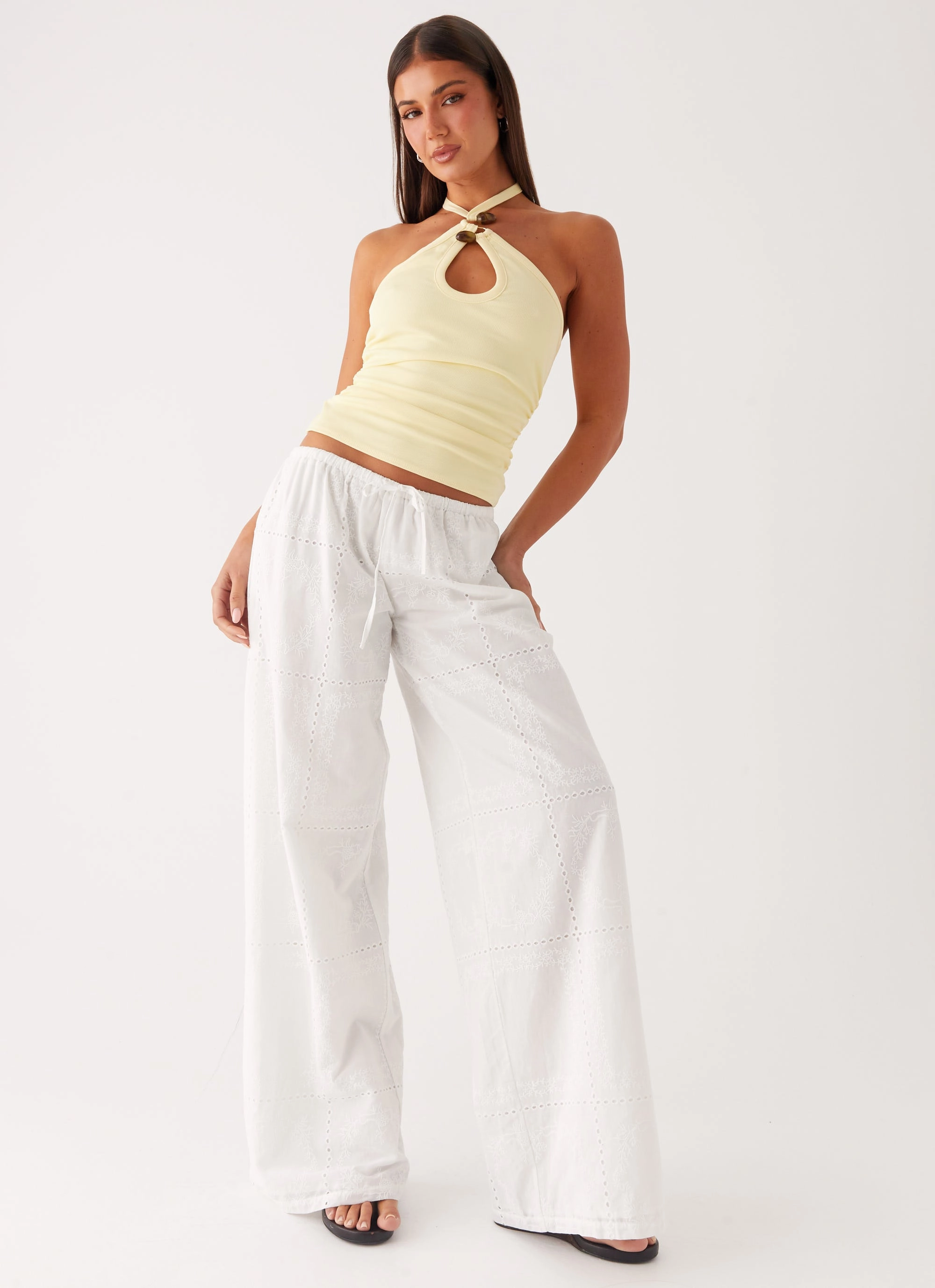 On The Move Bille Low Rise Pants - White