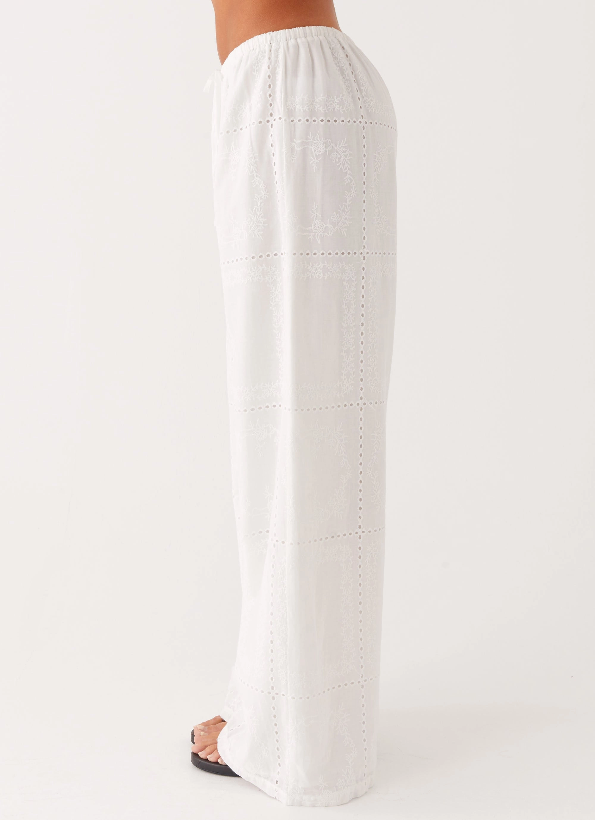 Neutral Style Bille Low Rise Pants - White