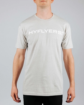 Hypoallergenic fabric Layered Ventilation Zones Stone HyFlyers Wordmark Tee