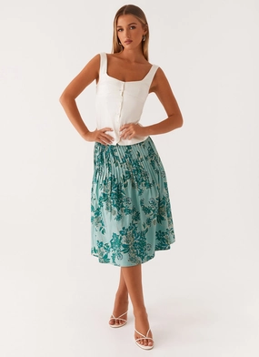 Dreamscape Midi Skirt - Cloud Nine Floral Freedom Motion NoBuckleDesign