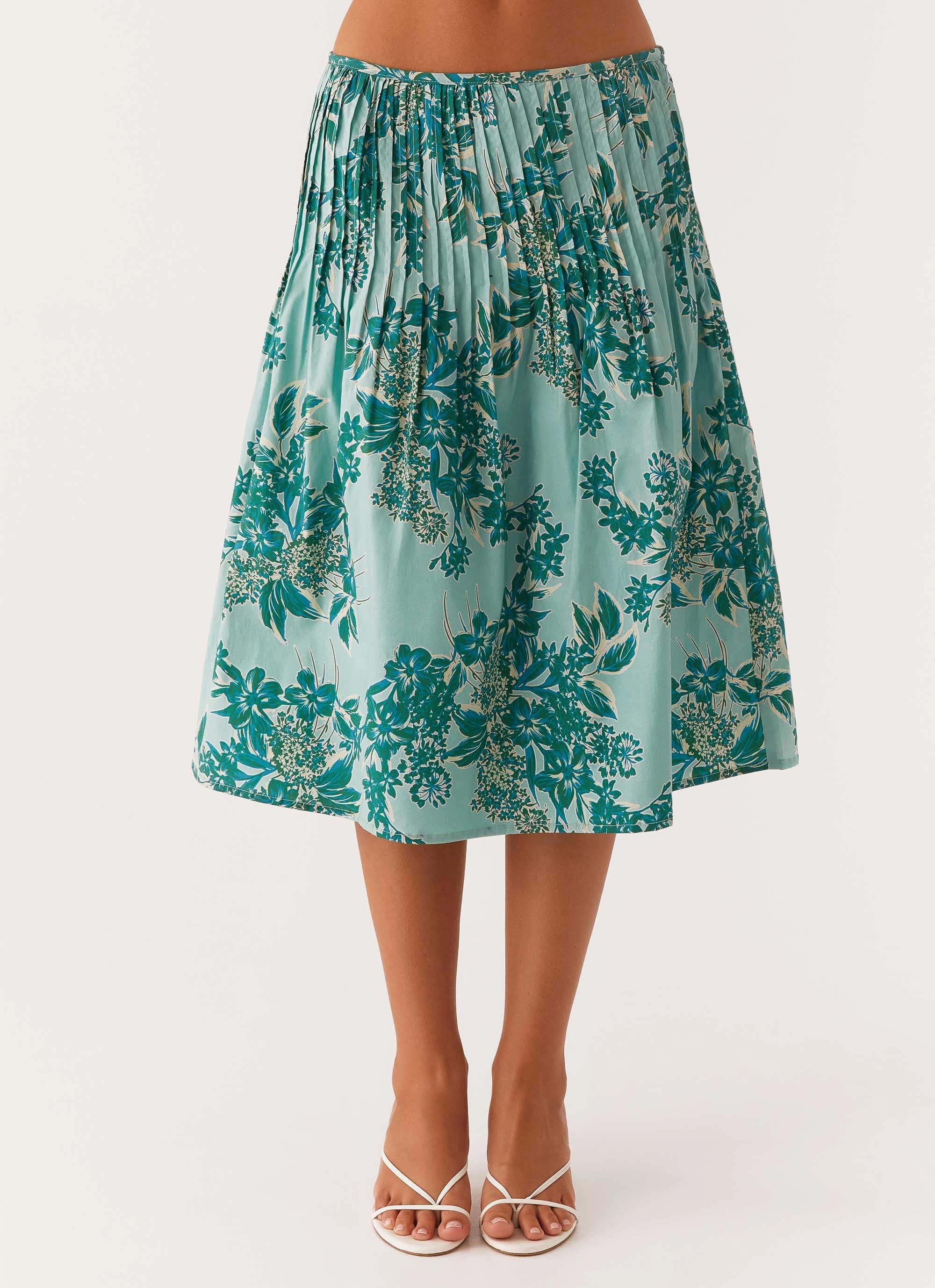 Street Active Reinforced Seams Dreamscape Midi Skirt - Cloud Nine Floral