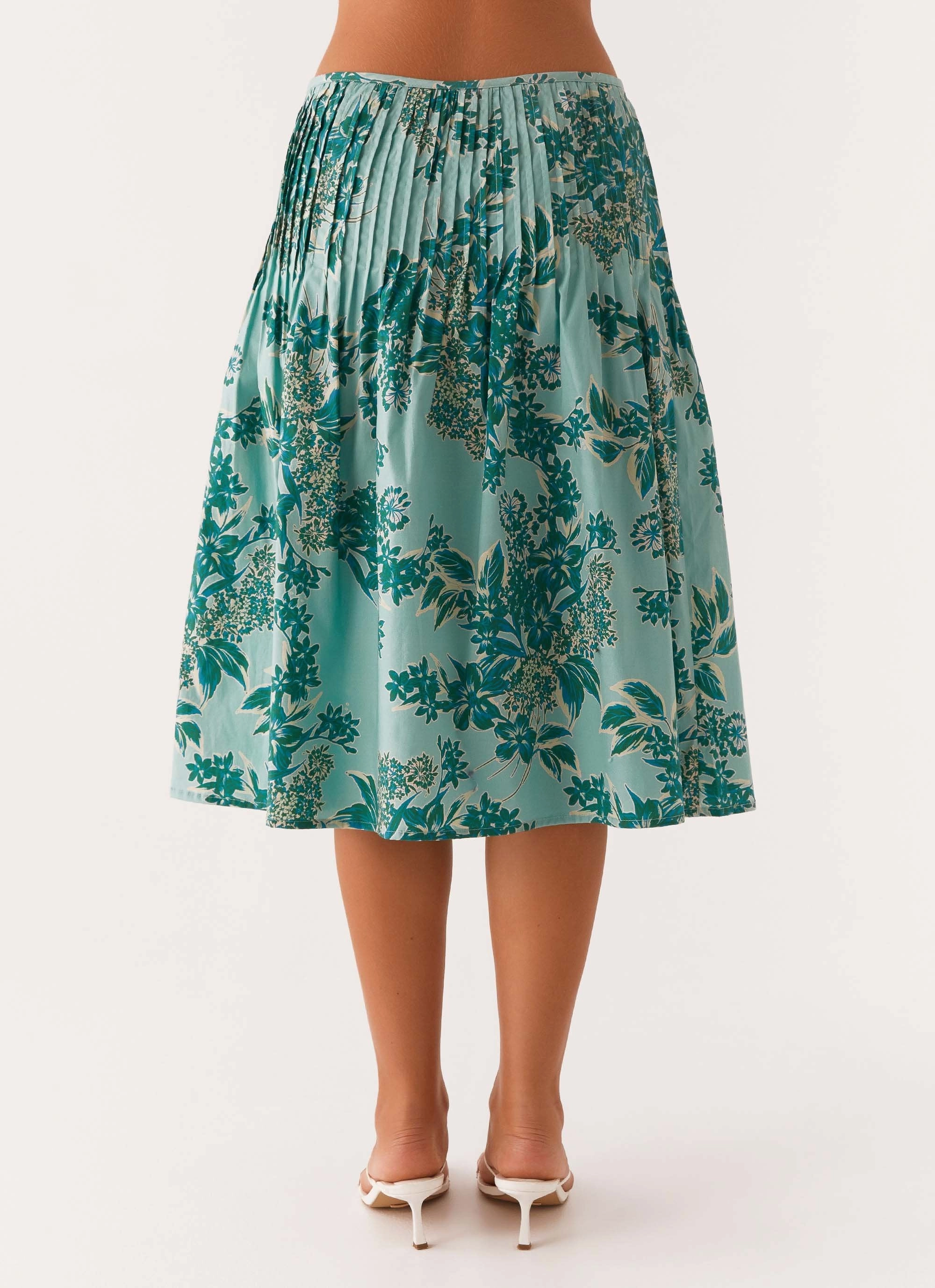 Dreamscape Midi Skirt - Cloud Nine Floral Easy Match Tall Length