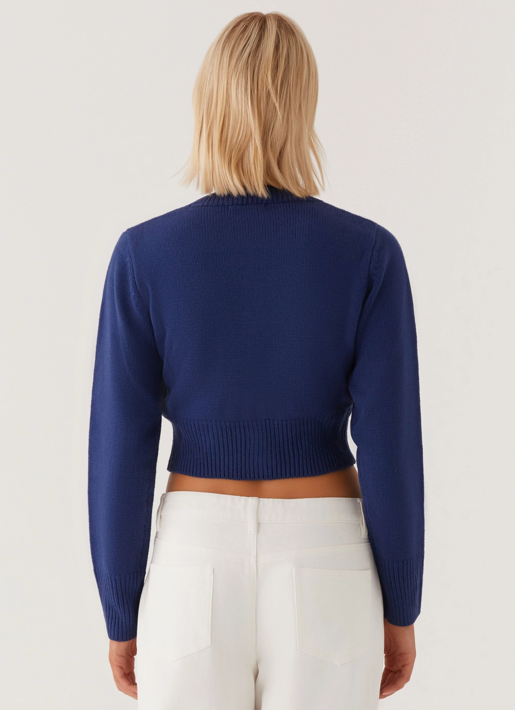 Waterproof Shell Everest Knit Cardigan - Navy