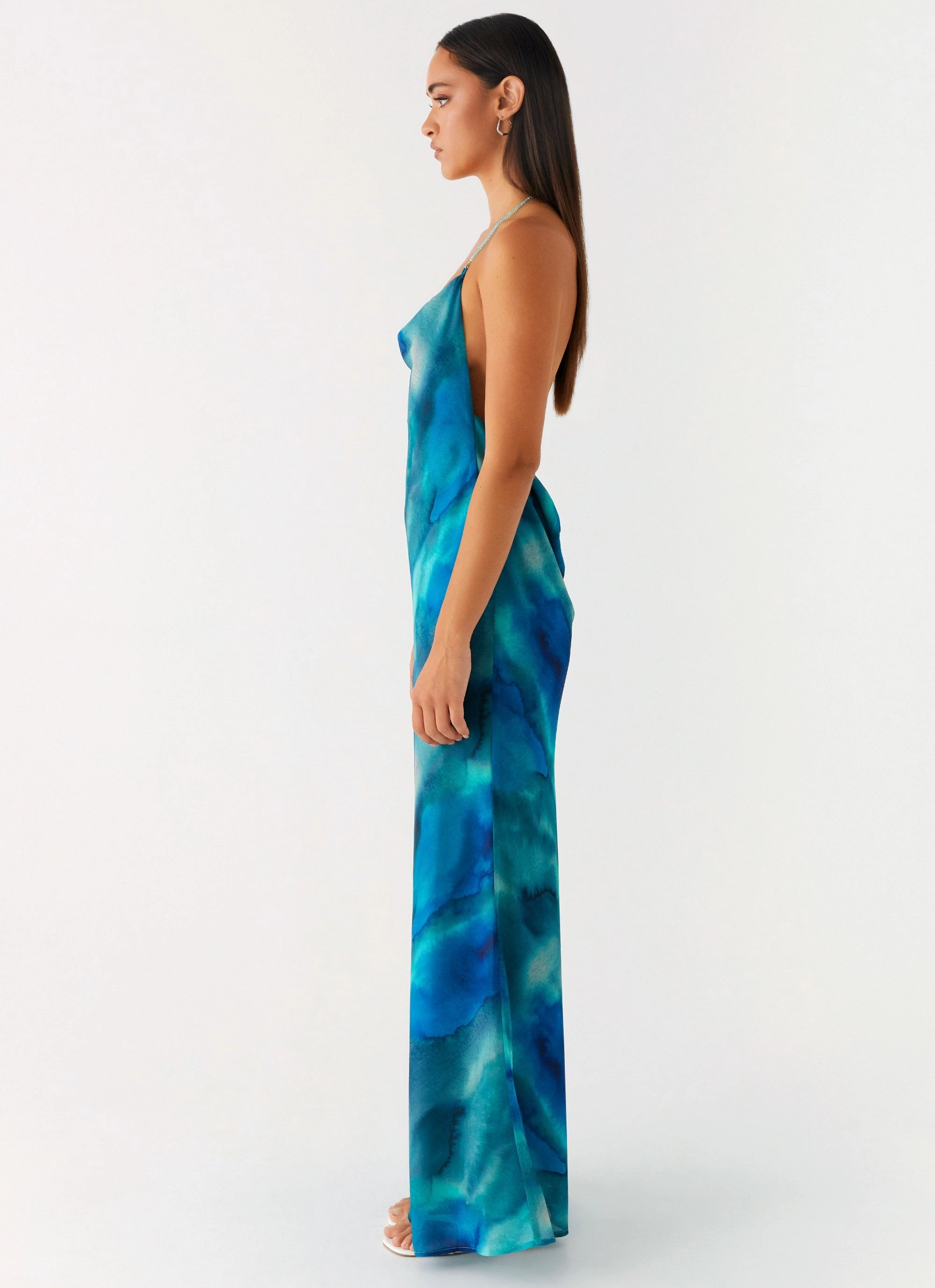 Journey Maxi Dress - Blue Tie Dye Elegant Simplicity