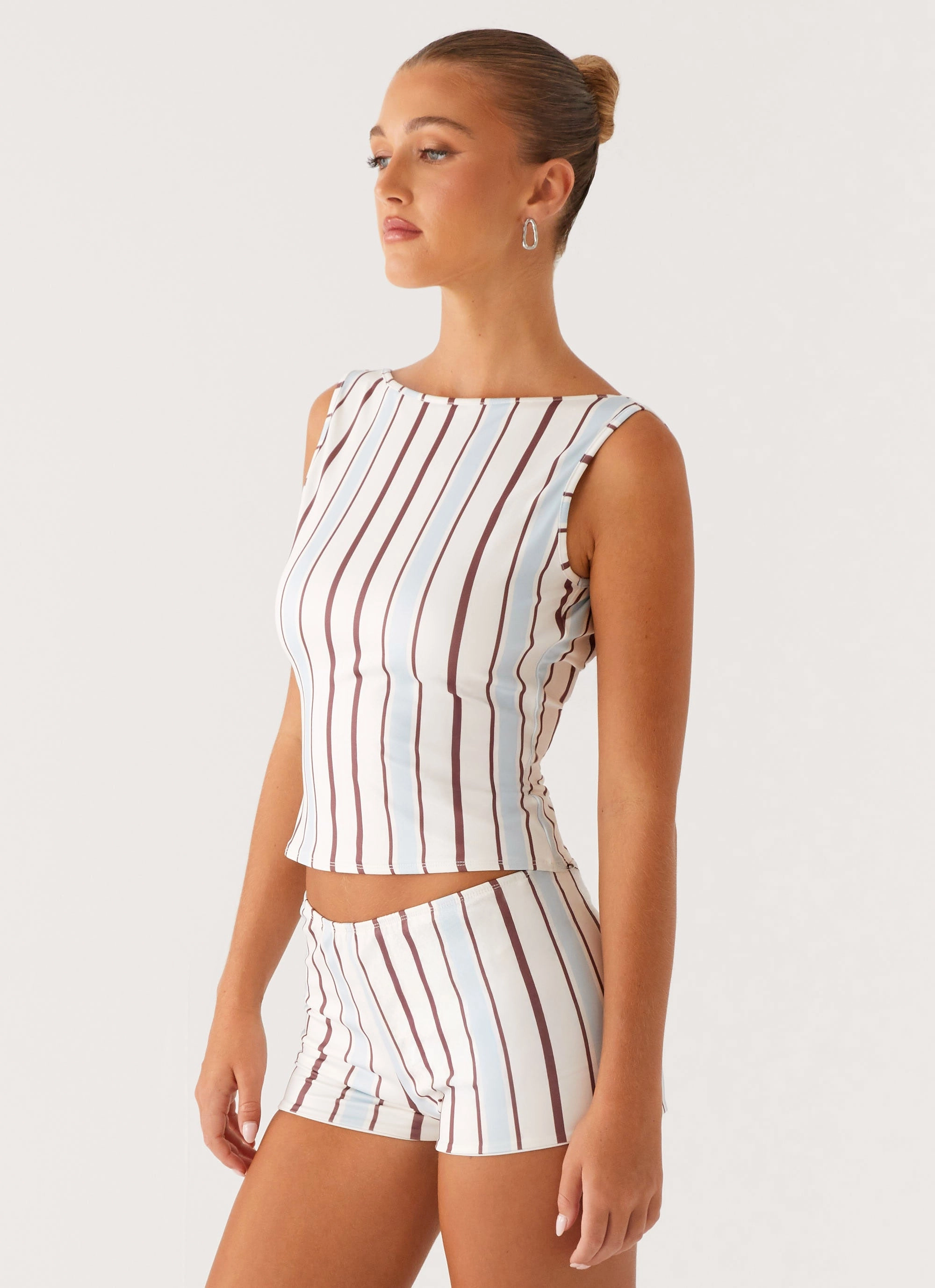 Sun's Out Tank Top - Blue Stripe MoistureControl