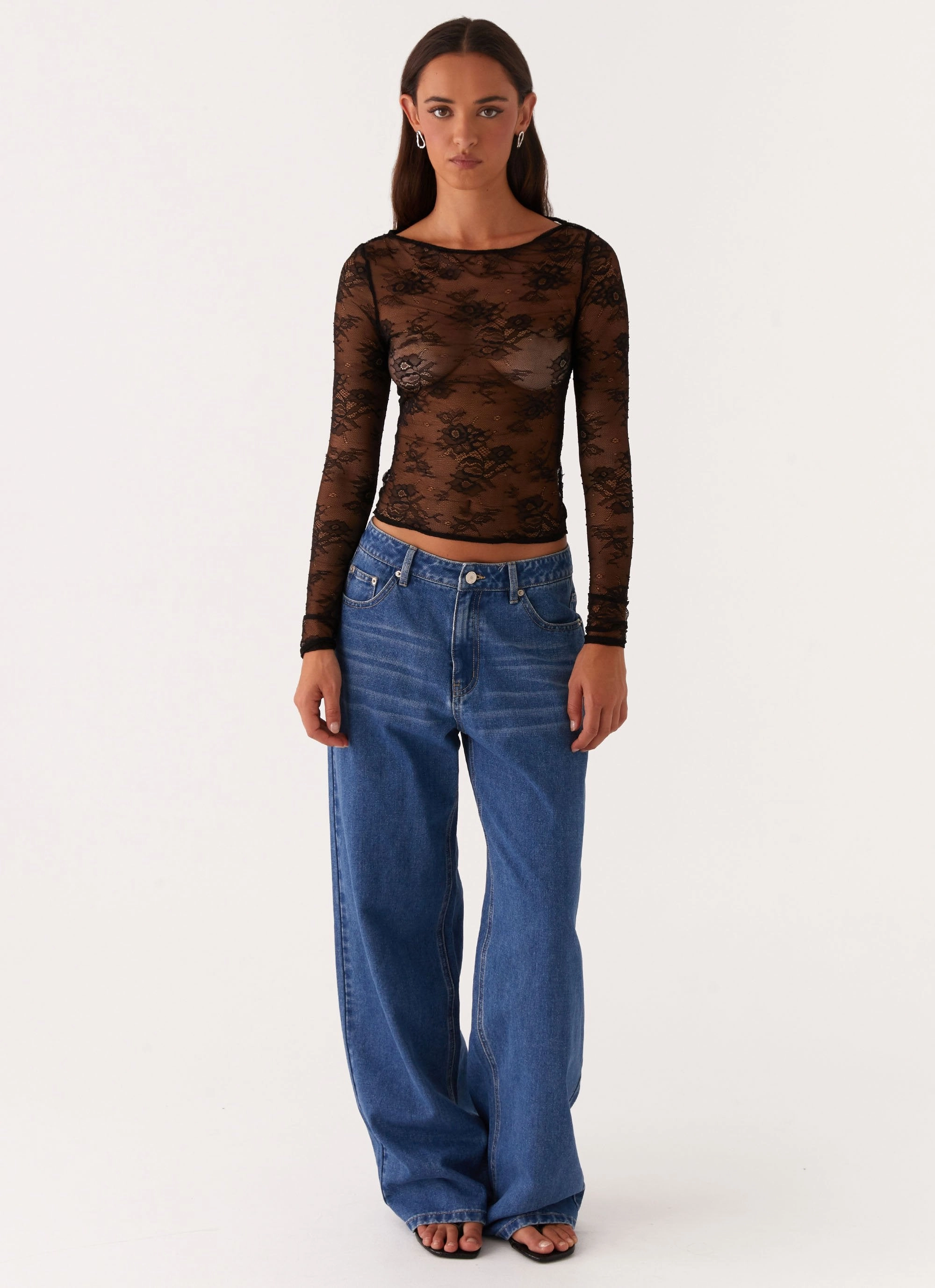 Blanca Lace Top - Black BreathableMeshInsert