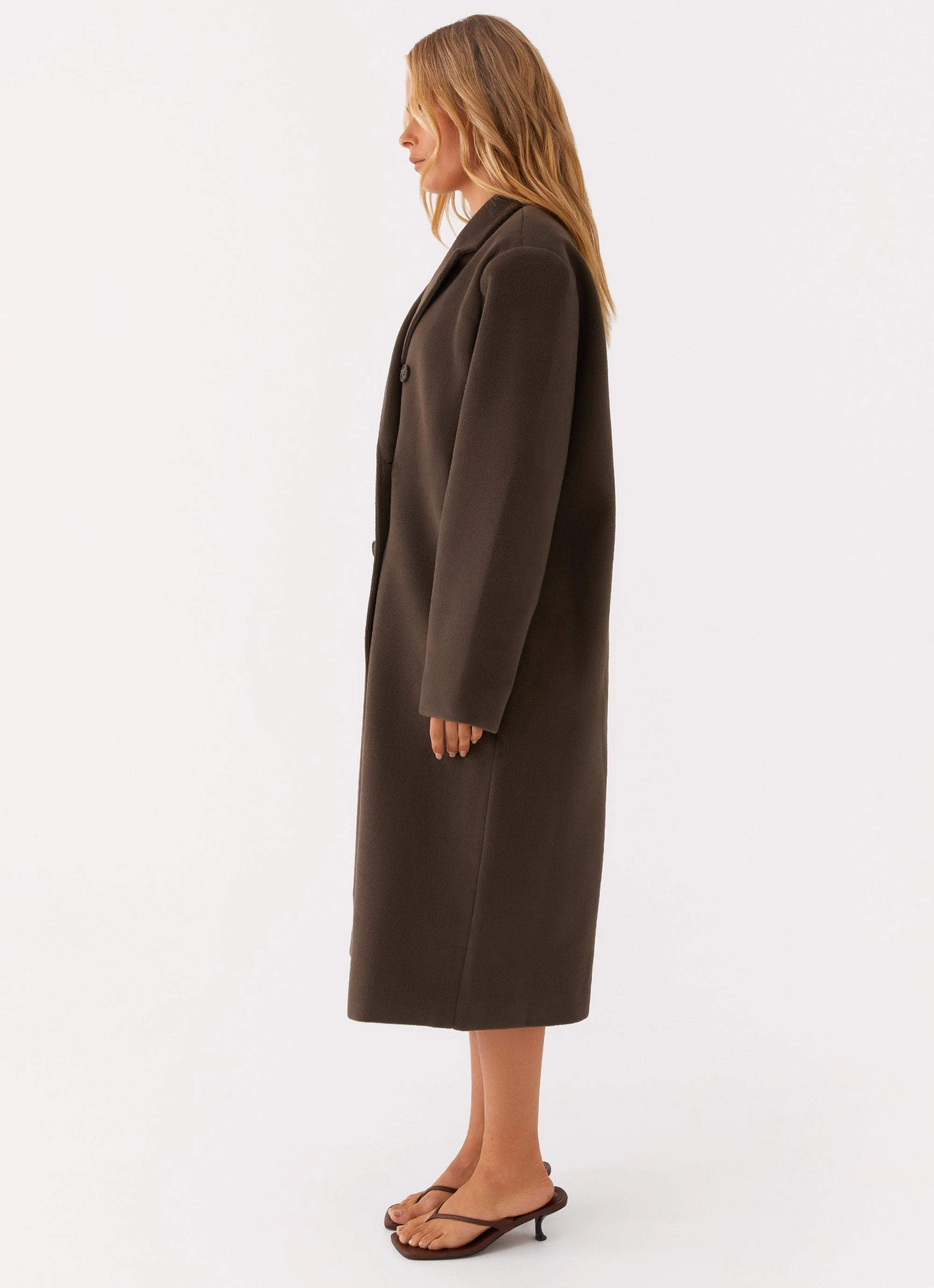 Gianni Double Breast Coat - Chocolate Reinforced Zippers