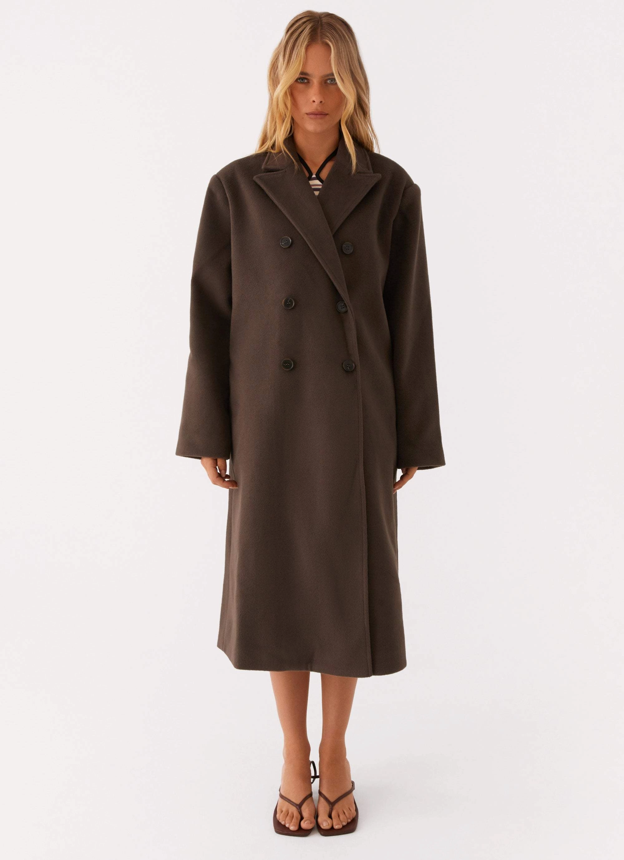 Gianni Double Breast Coat - Chocolate Multi Pocket System