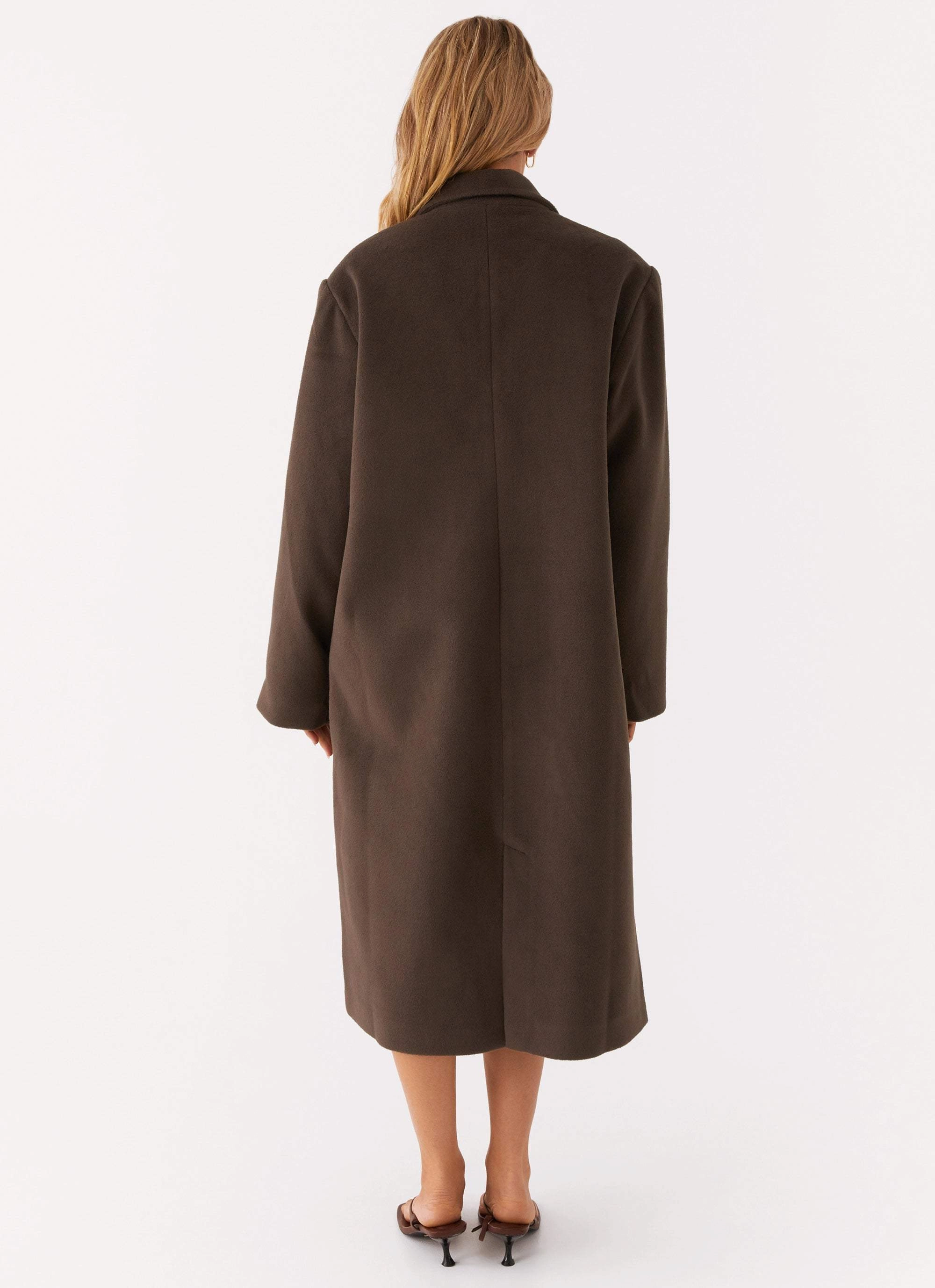 Gianni Double Breast Coat - Chocolate Roll up sleeves