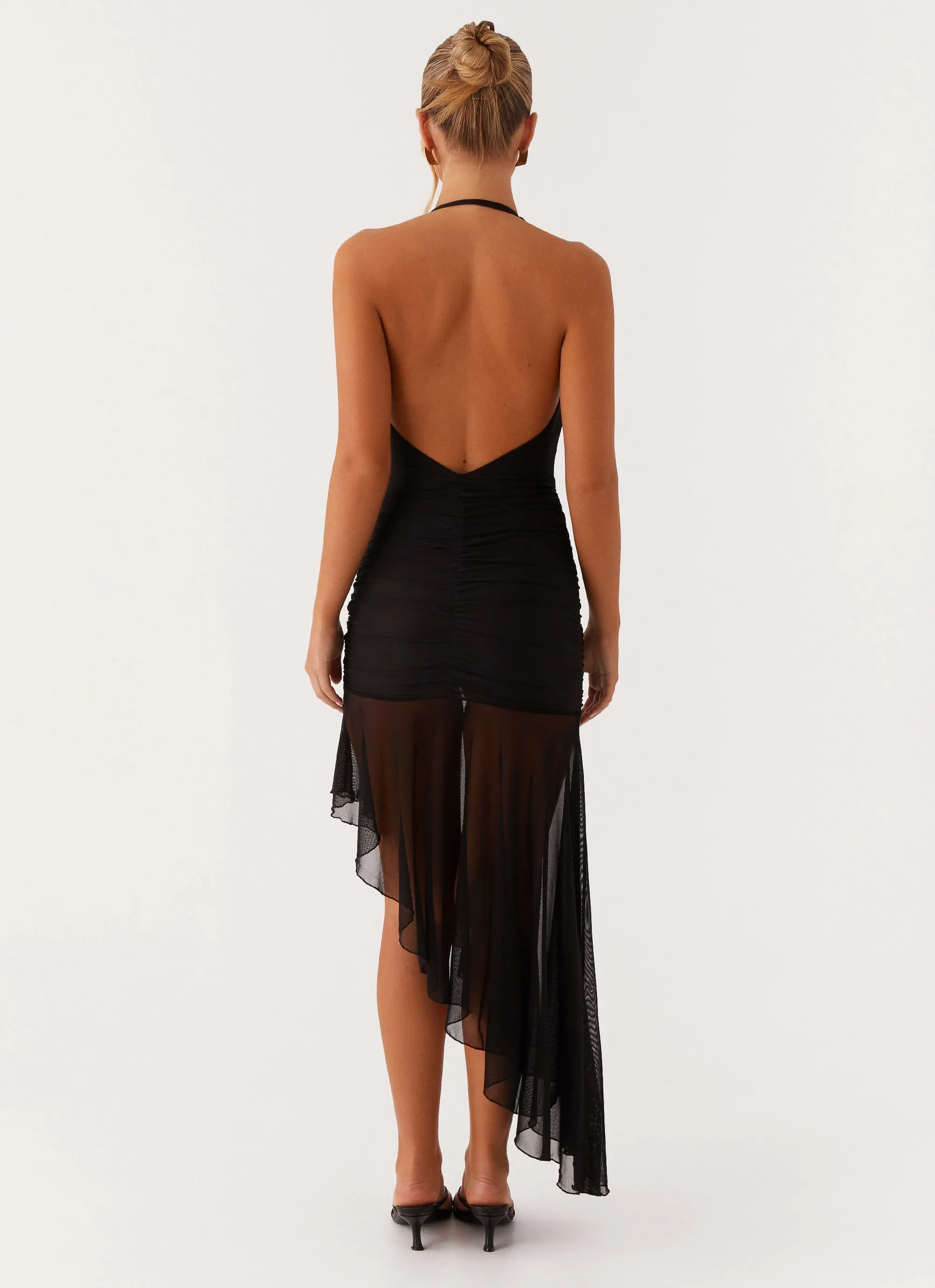 Take Time Midi Dress - Black Glam Feel