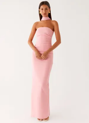 Travel-friendly Crisp Look Libra Maxi Dress - Pink