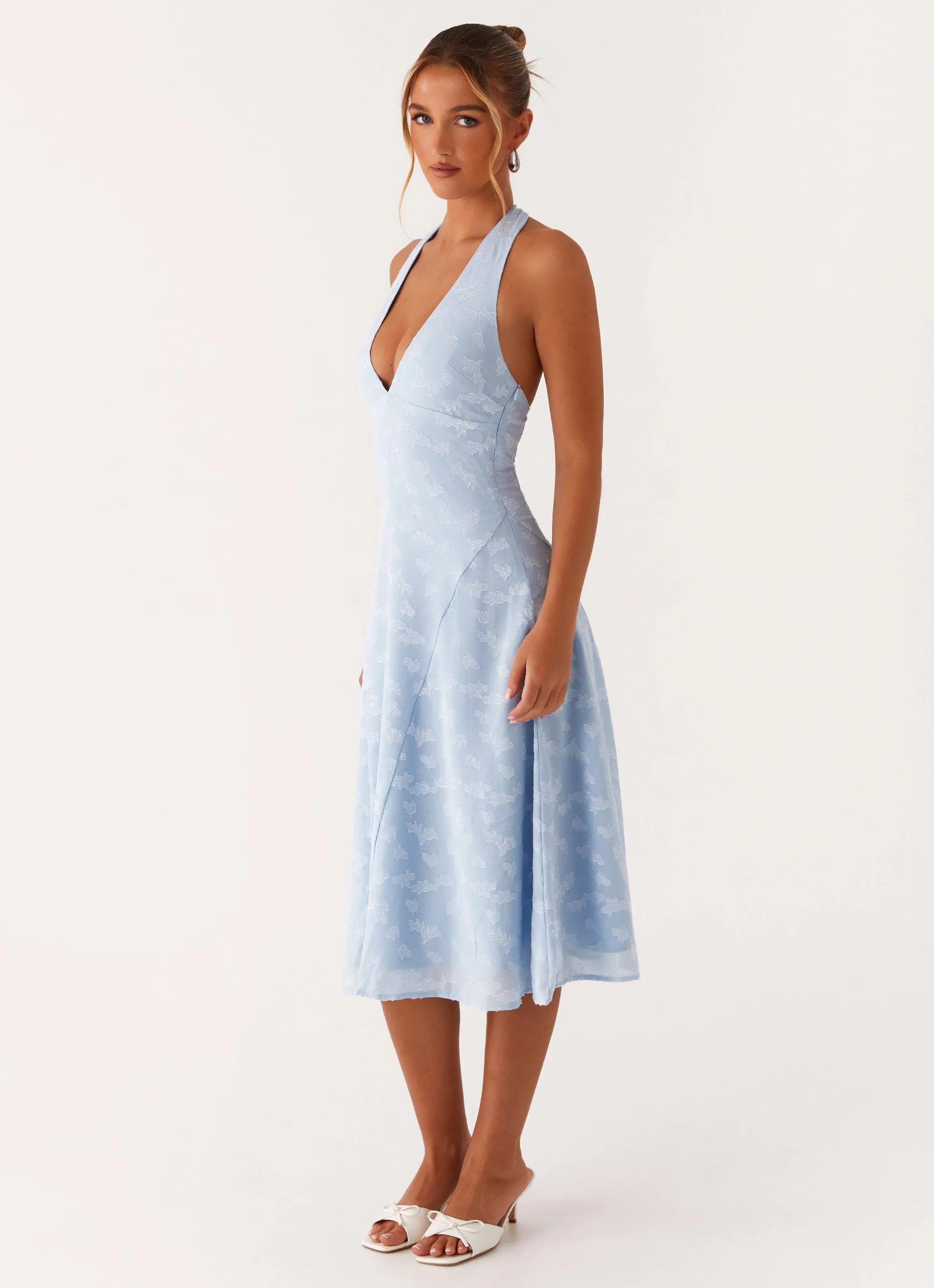 Active Outfit Sashi Halterneck Midi Dress - Pale Blue