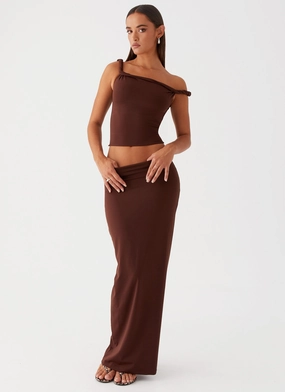 Solace Soul Maxi Skirt - Chocolate Breathable Comfort Design Breathable Layer Fit