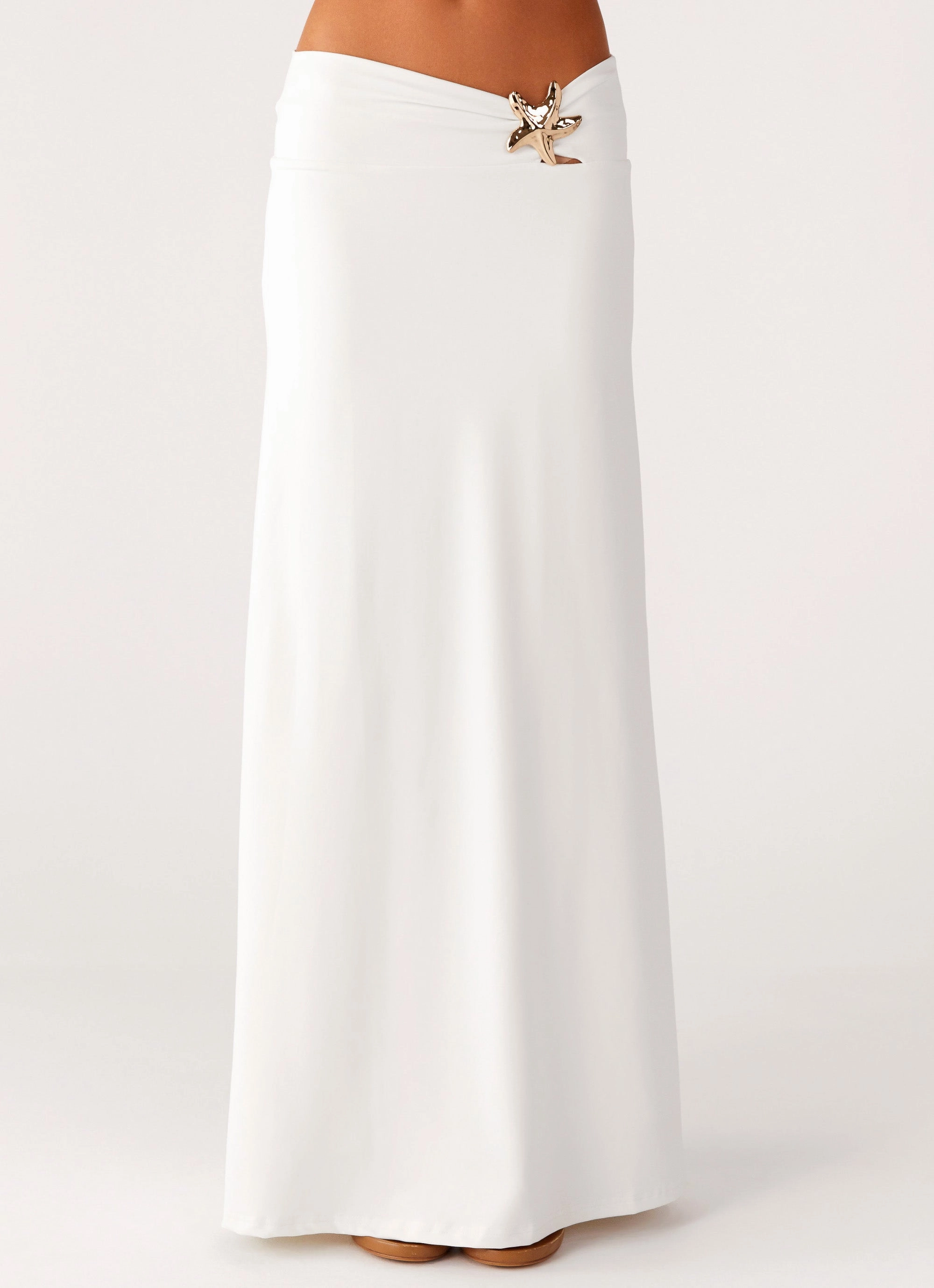 Seamless Comfort No Ride Fit Shoreline Glow Maxi Skirt - Off White