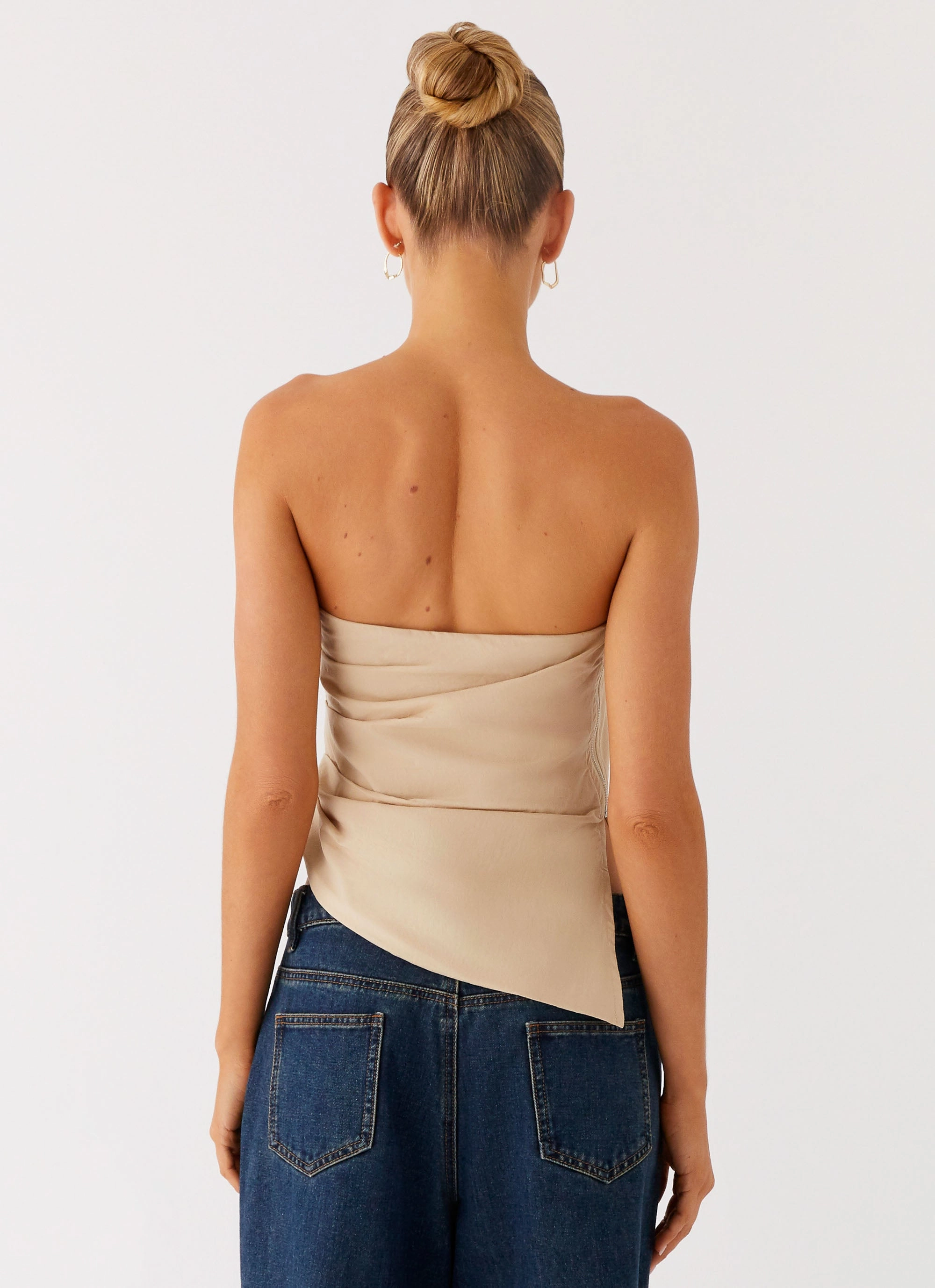 Briana Strapless Top - Tan Non Chafing Side Seams