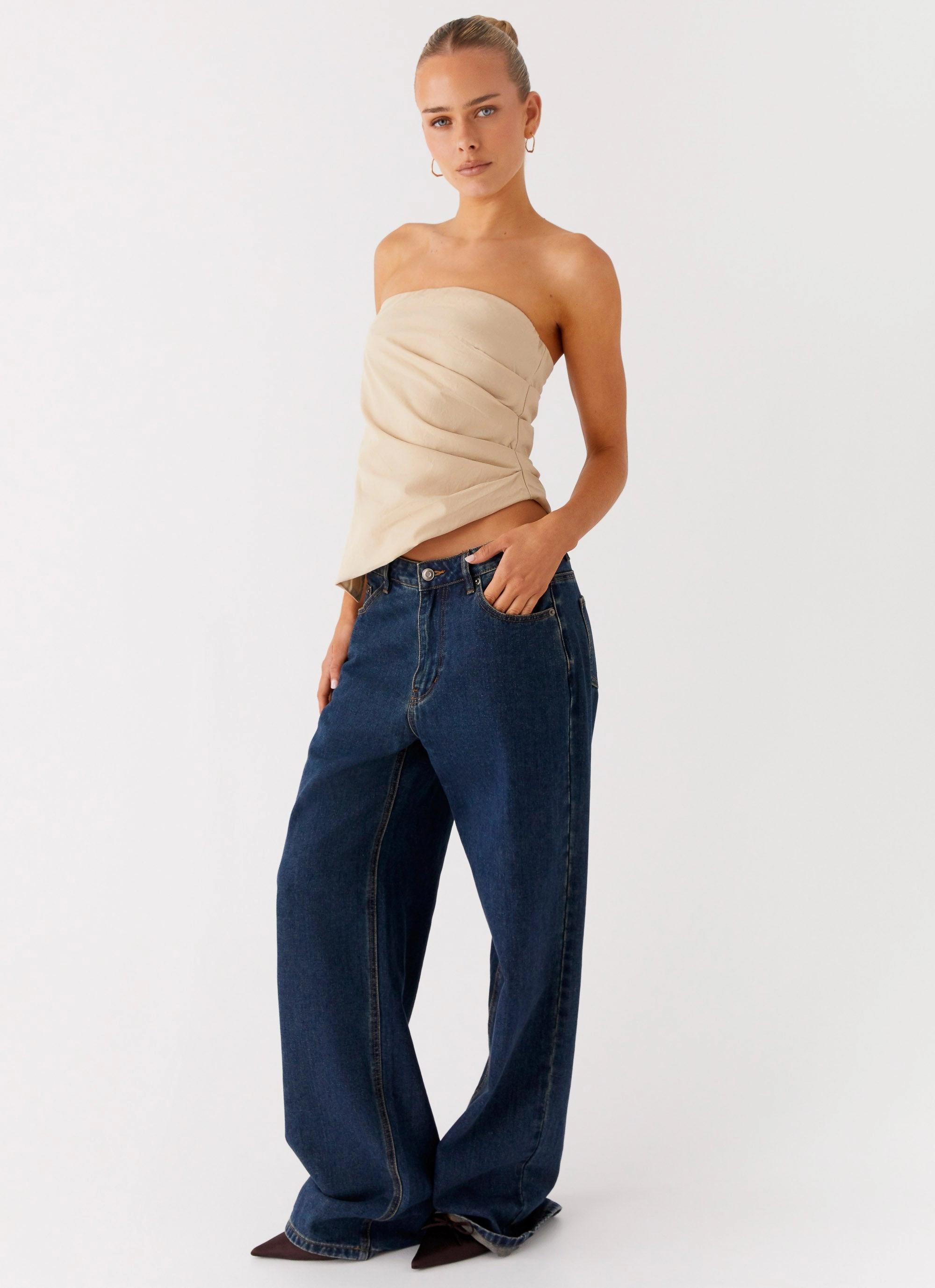 Briana Strapless Top - Tan Sustainable Production Certified UltraSoftLining