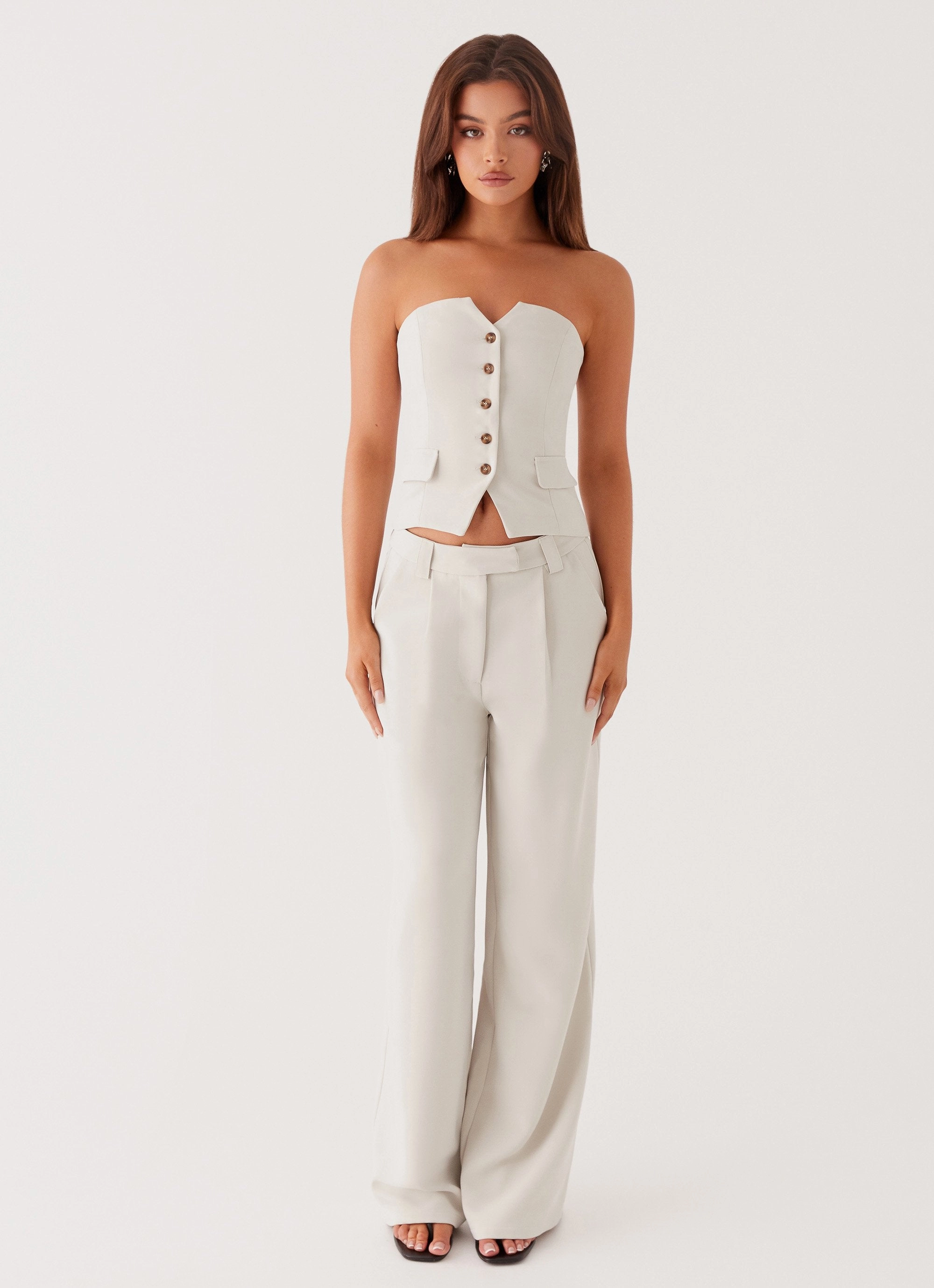 Brianna Strapless Top - Pebble Non Irritating Seams PolyesterBlend
