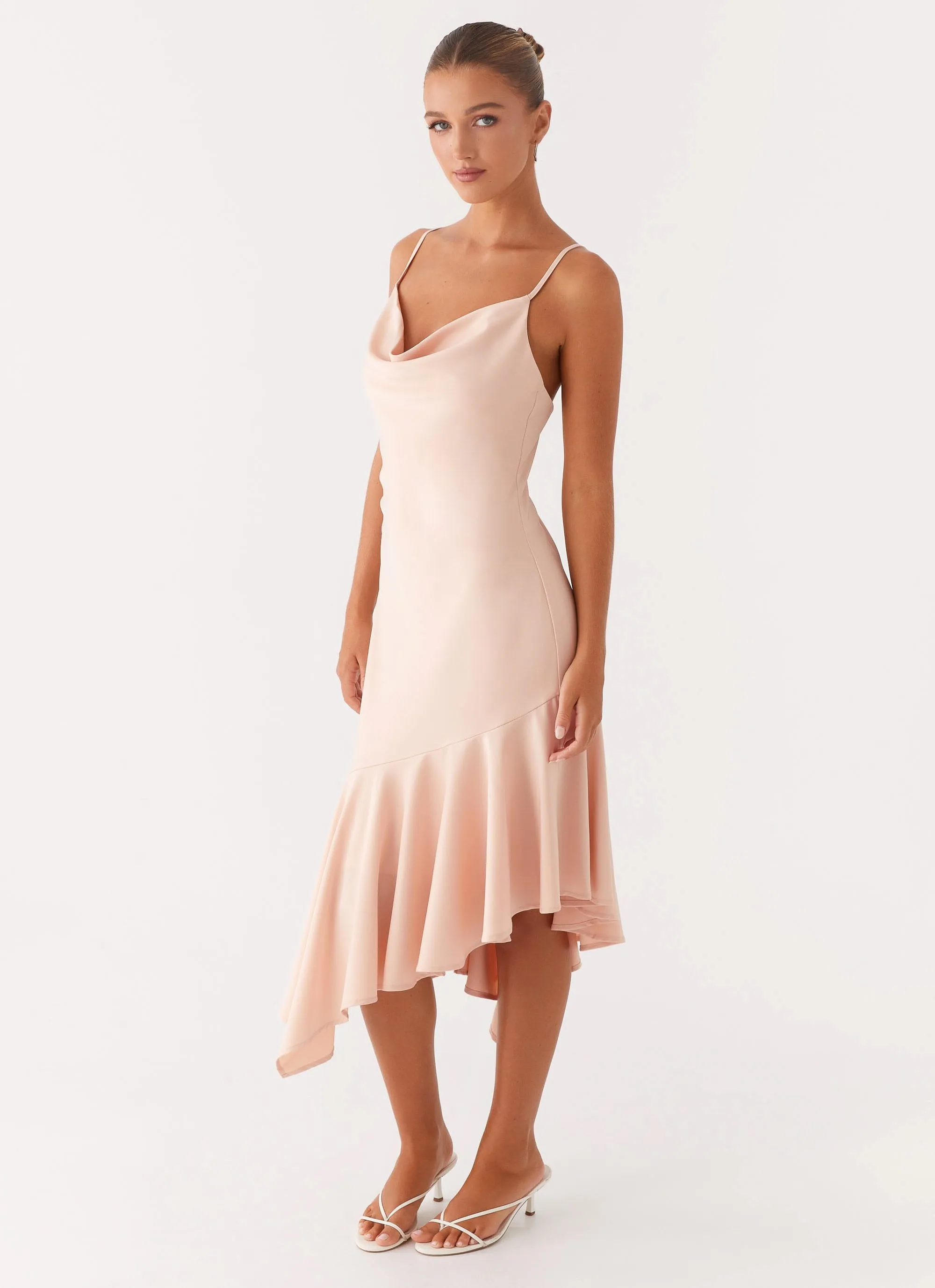 Korby Midi Dress - Pink Casual Elegance