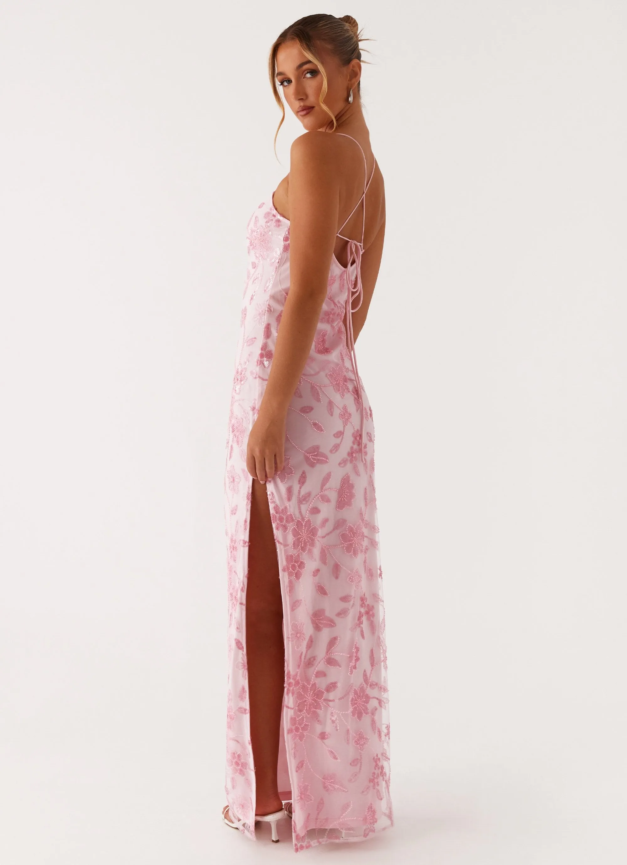 Bright Lights Beaded Maxi Dress - Pink Everyday-Comfort
