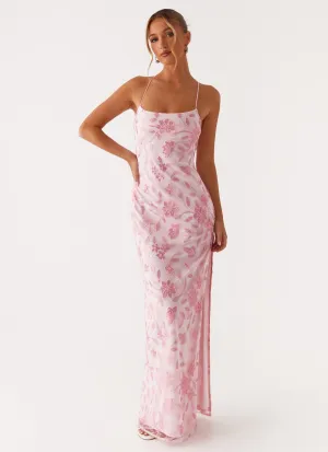 Bright Lights Beaded Maxi Dress - Pink Workwear Comfort Refined Stitch