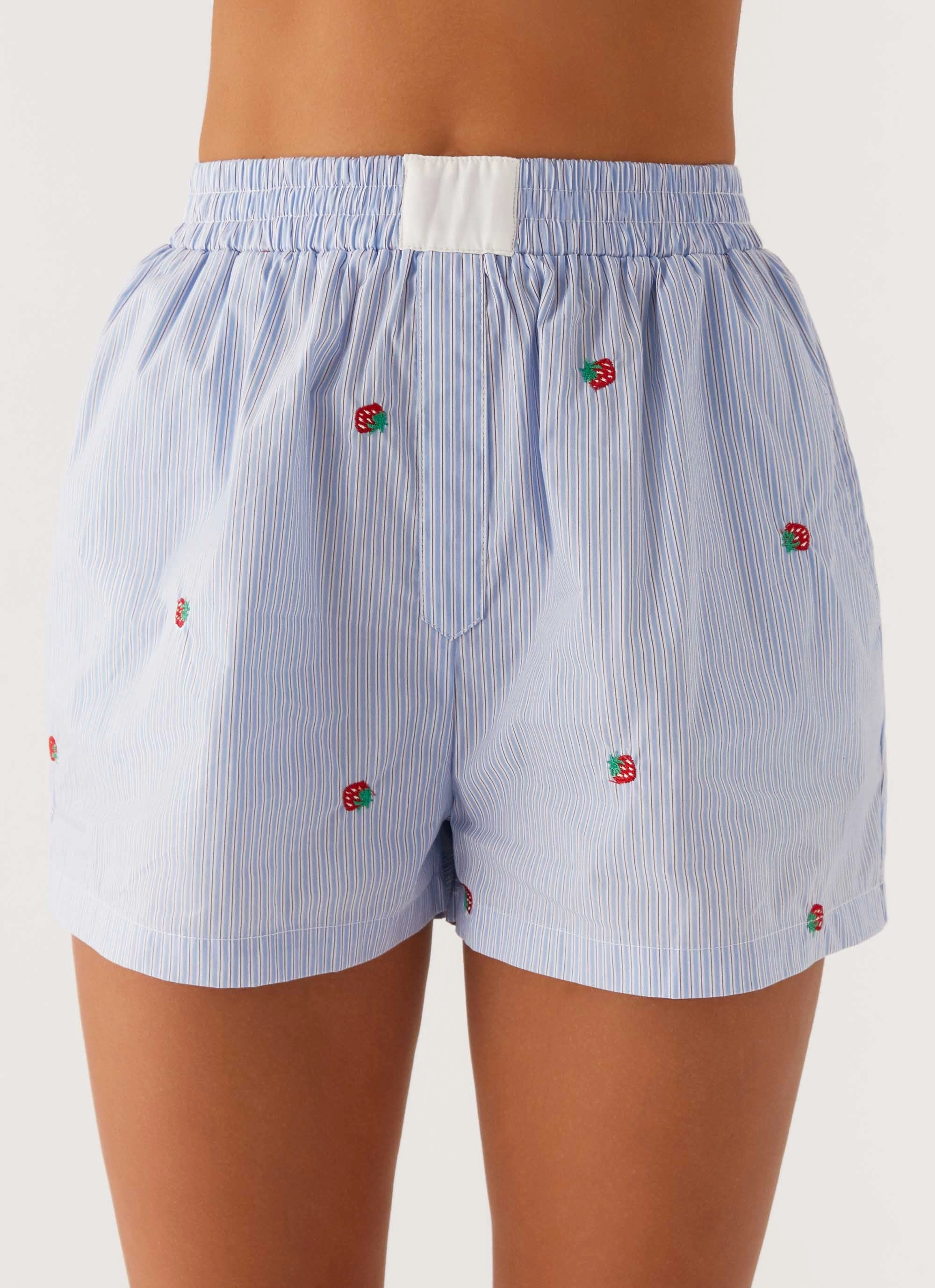 Brightwell Boxer Shorts - Blue Strawberry Cool Touch