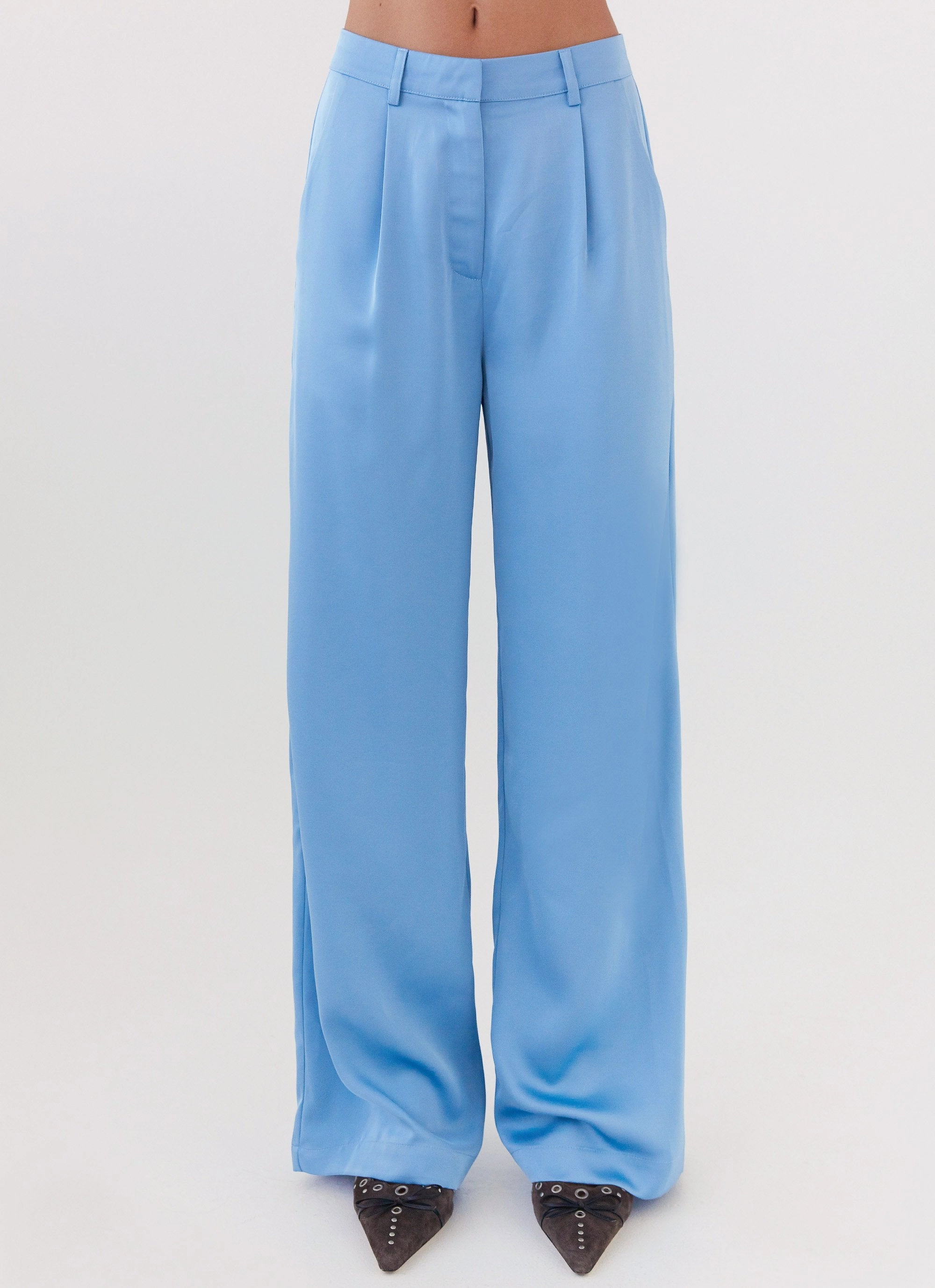 BreathableLining LightweightInsulation Brinkley Satin Pants - Blue
