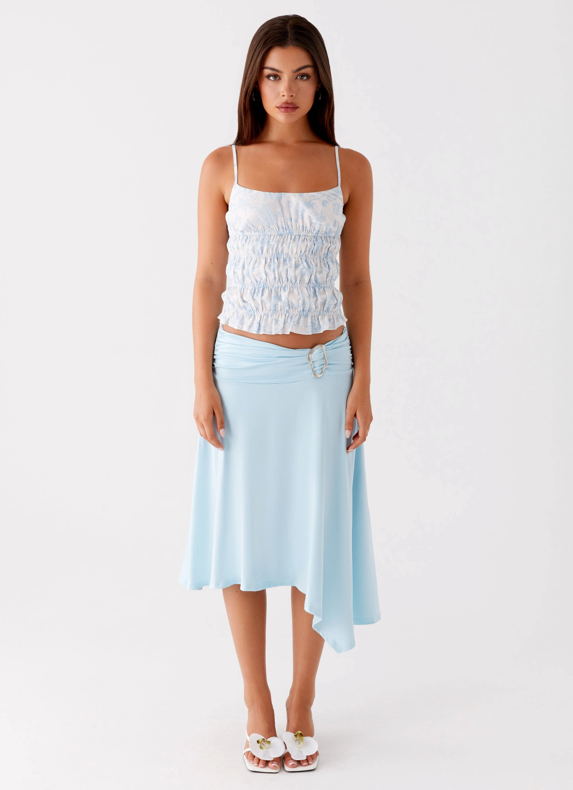 Stylish Look Brisa Midi Skirt - Turquoise