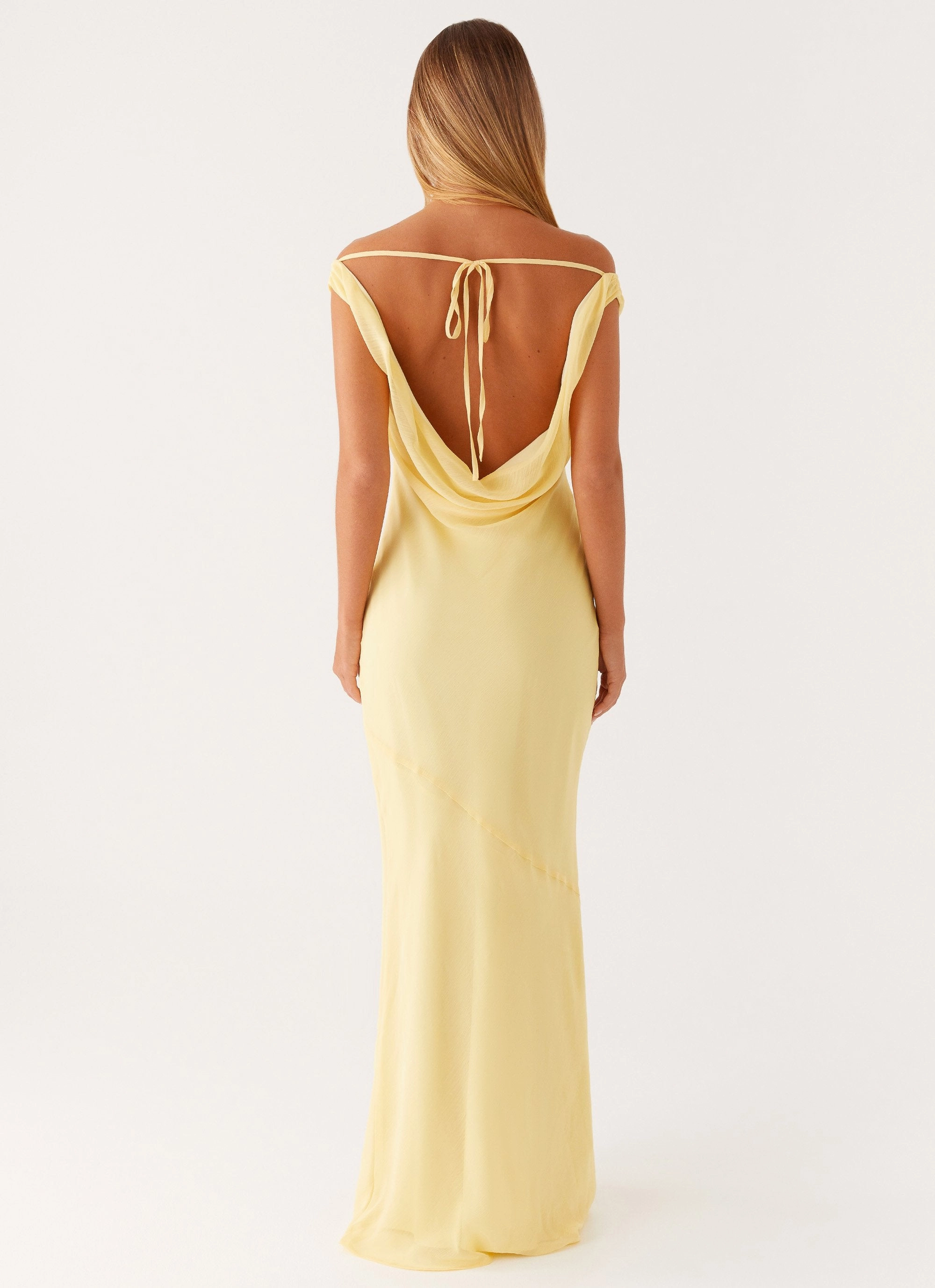 Brittany Chiffon Maxi Dress - Pastel Yellow Body Ease Mood Look