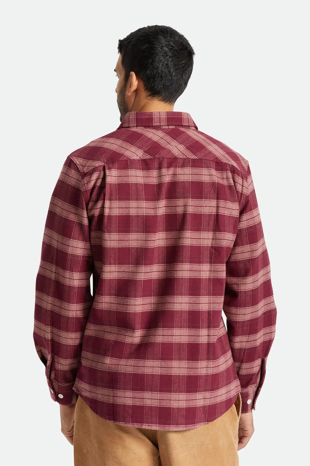 BRIXTON BOWERY STRETCH L/S UTILITY FLANNEL - Crimson