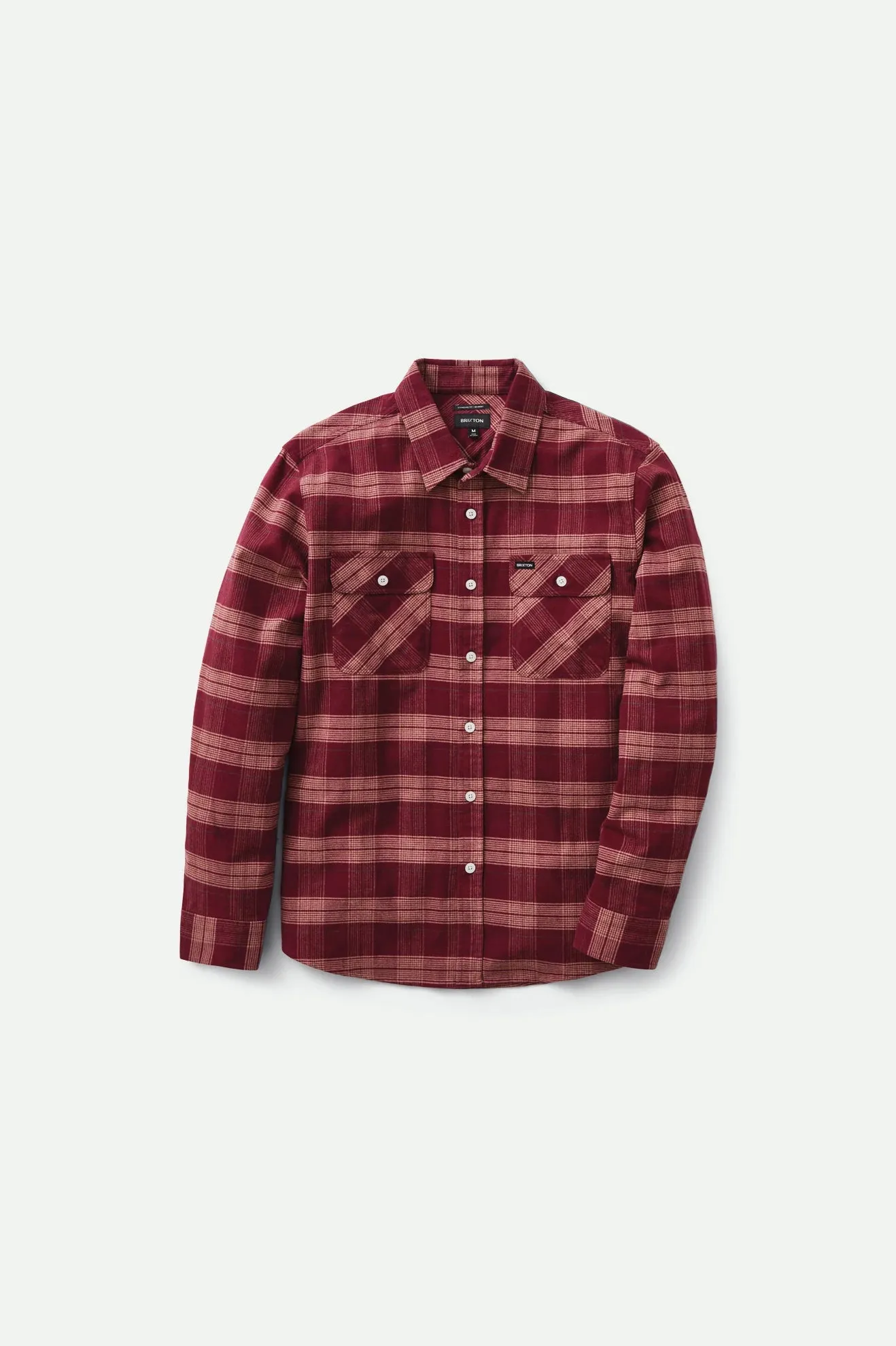 BRIXTON BOWERY STRETCH L/S UTILITY FLANNEL - Crimson